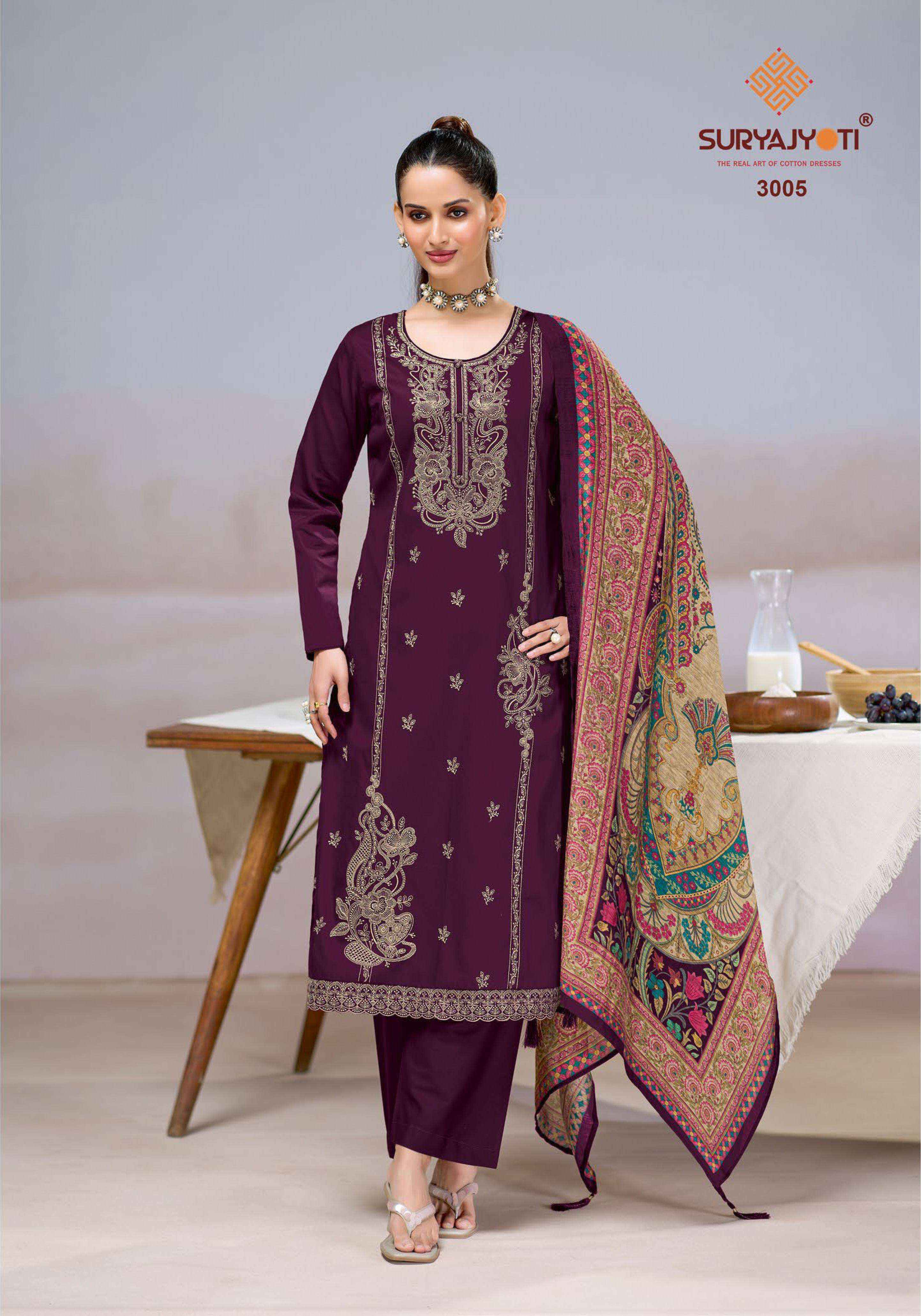 Suryajyoti Zaira Vol 3 Jam Satin Dress Material 6 pcs Catalogue