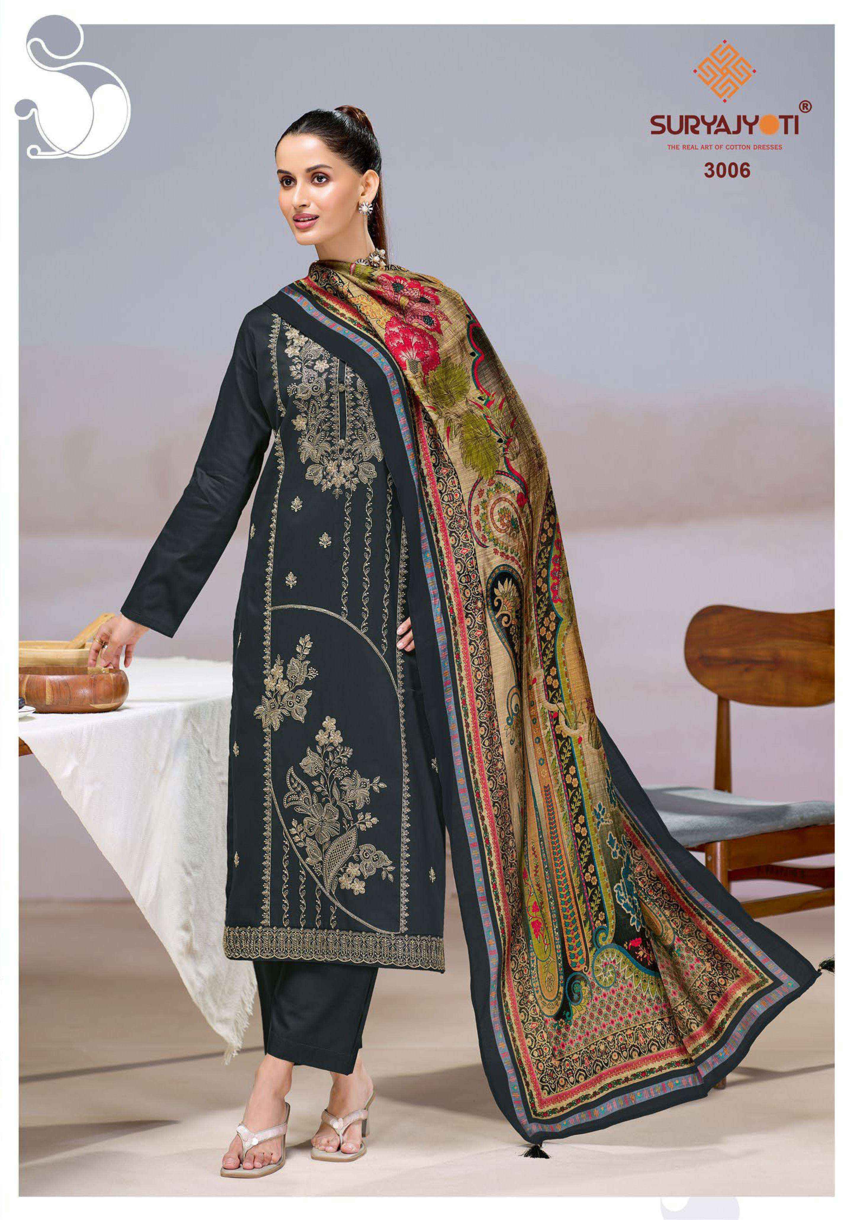 Suryajyoti Zaira Vol 3 Jam Satin Dress Material 6 pcs Catalogue