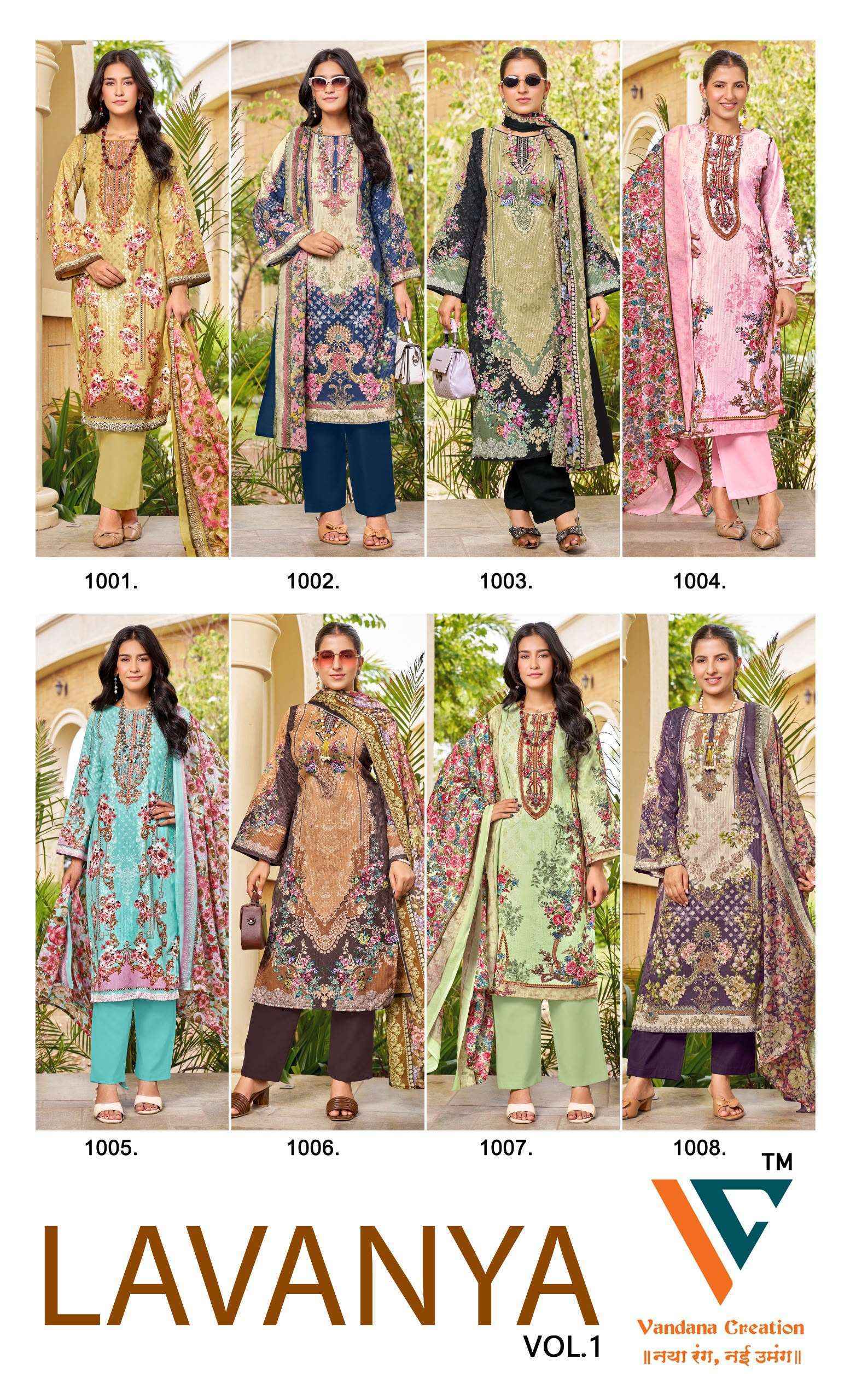 Vandana Creation Lavanya Vol 1 Cotton Dress Material 8 pcs Catalogue