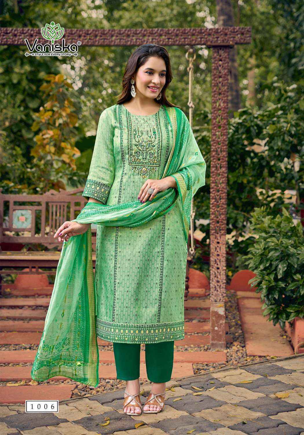 Vaniska Fashion Simmer Vol 1 Silk Jacquard Kurti Combo 6 pcs Catalogue