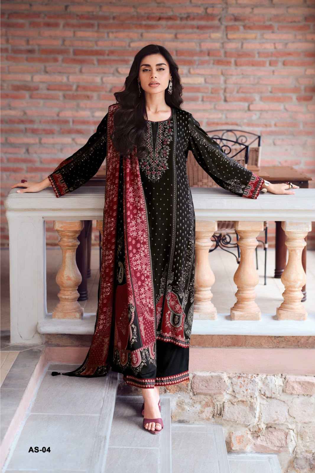 Varshaa Arcis Viscouse Muslin Dress Material 4 pcs Catalogue