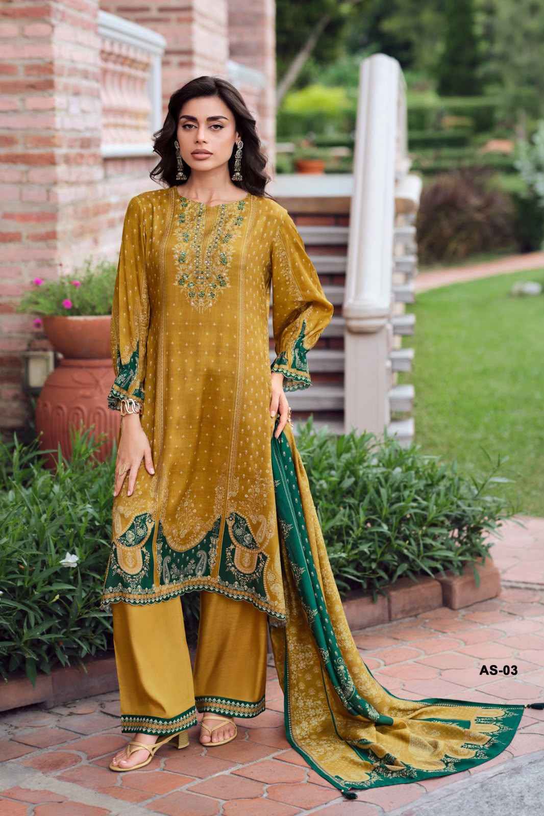 Varshaa Arcis Viscouse Muslin Dress Material 4 pcs Catalogue