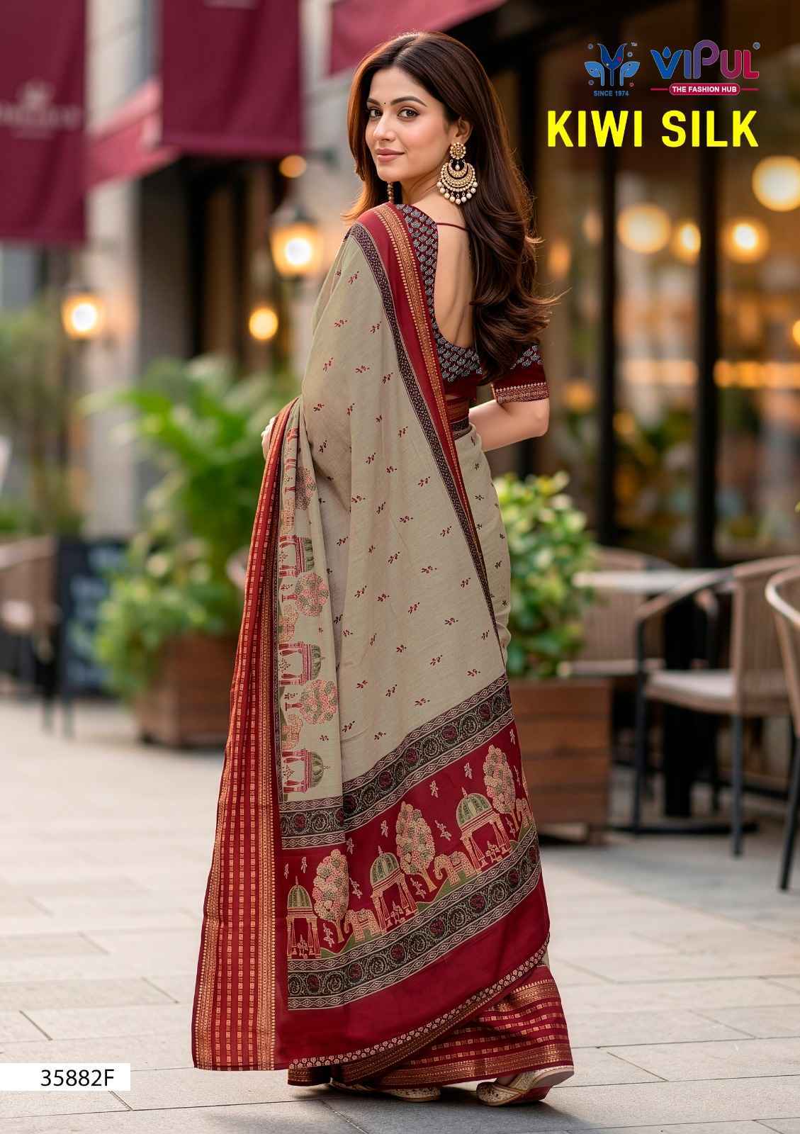 Vipul Kiwi Silk Silk Saree 6 pcs Catalogue