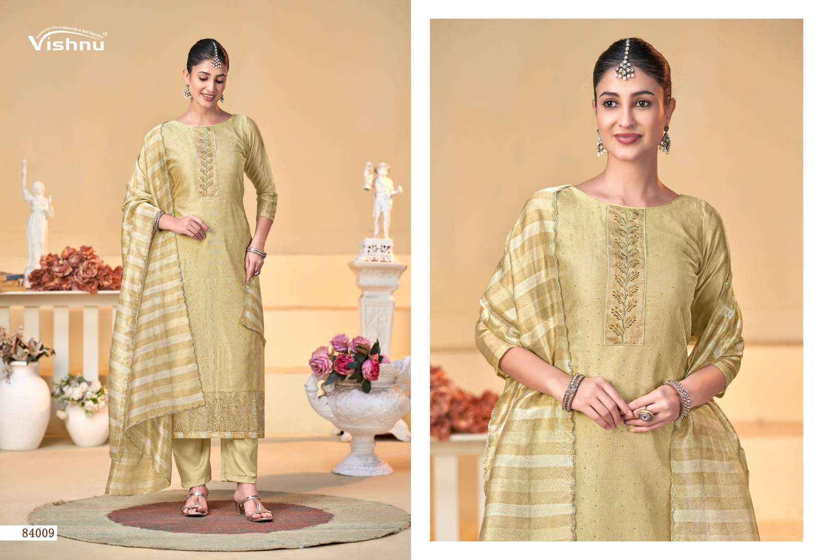 Vishnu Halima Banarasi Silk Dress Material 10 pcs Catalogue