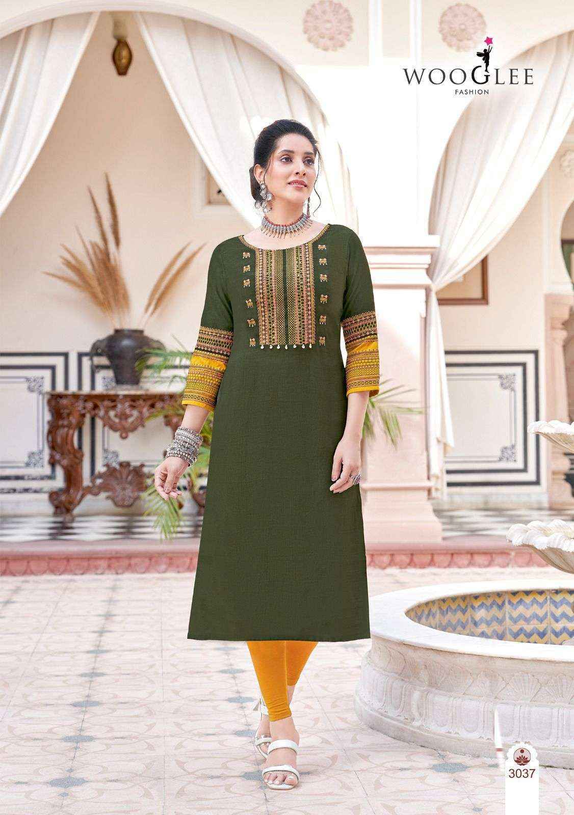 Wooglee Salonee Vol 8 Rayon Kurti 6 pcs Catalogue