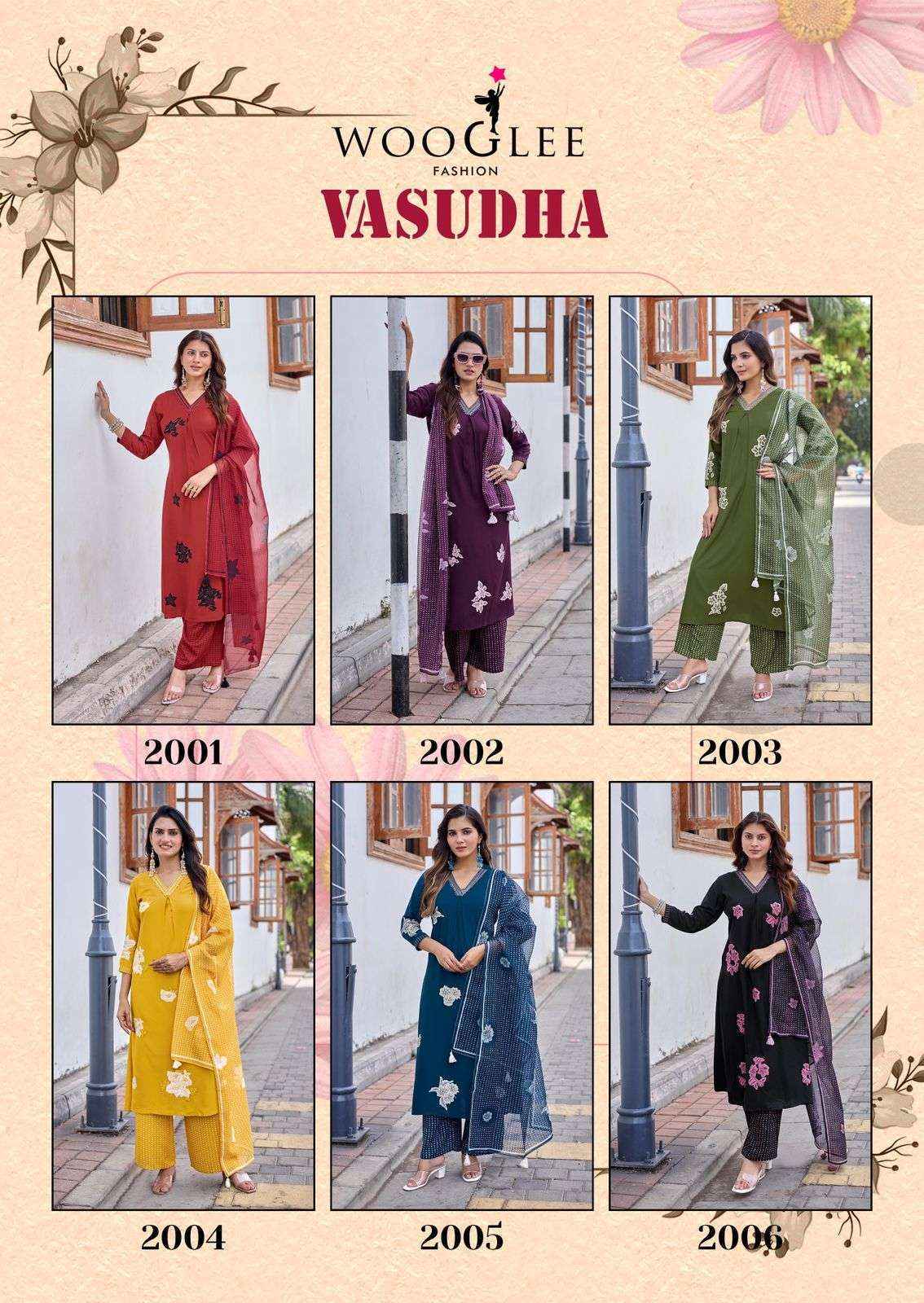 Wooglee Vasudha Rayon Kurti Combo 6 pcs Catalogue