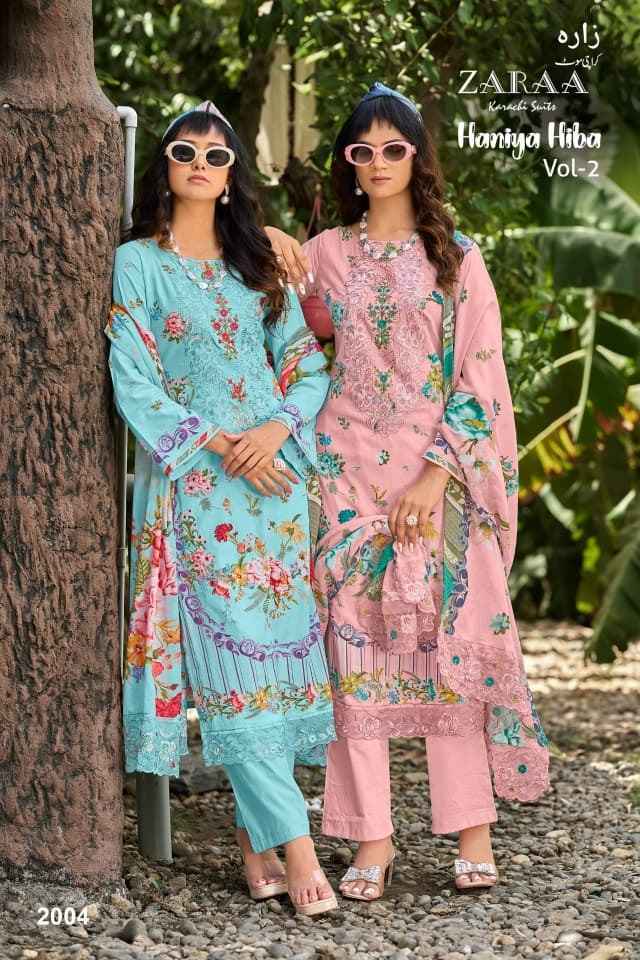 Zaraa Bushra Haniya Hiba Vol 2 Camric Dress Material 4 pcs Catalogue