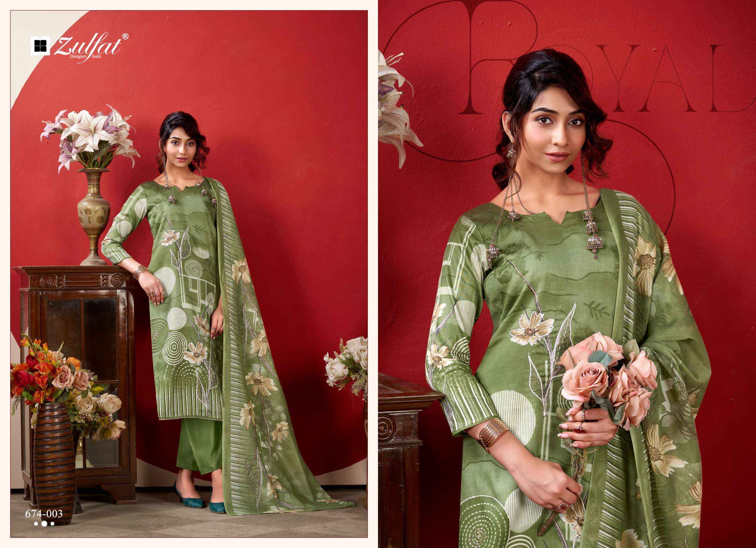 Zulfat Roshni Vol 2 Jam Cotton Dress Material 4 pcs Catalogue