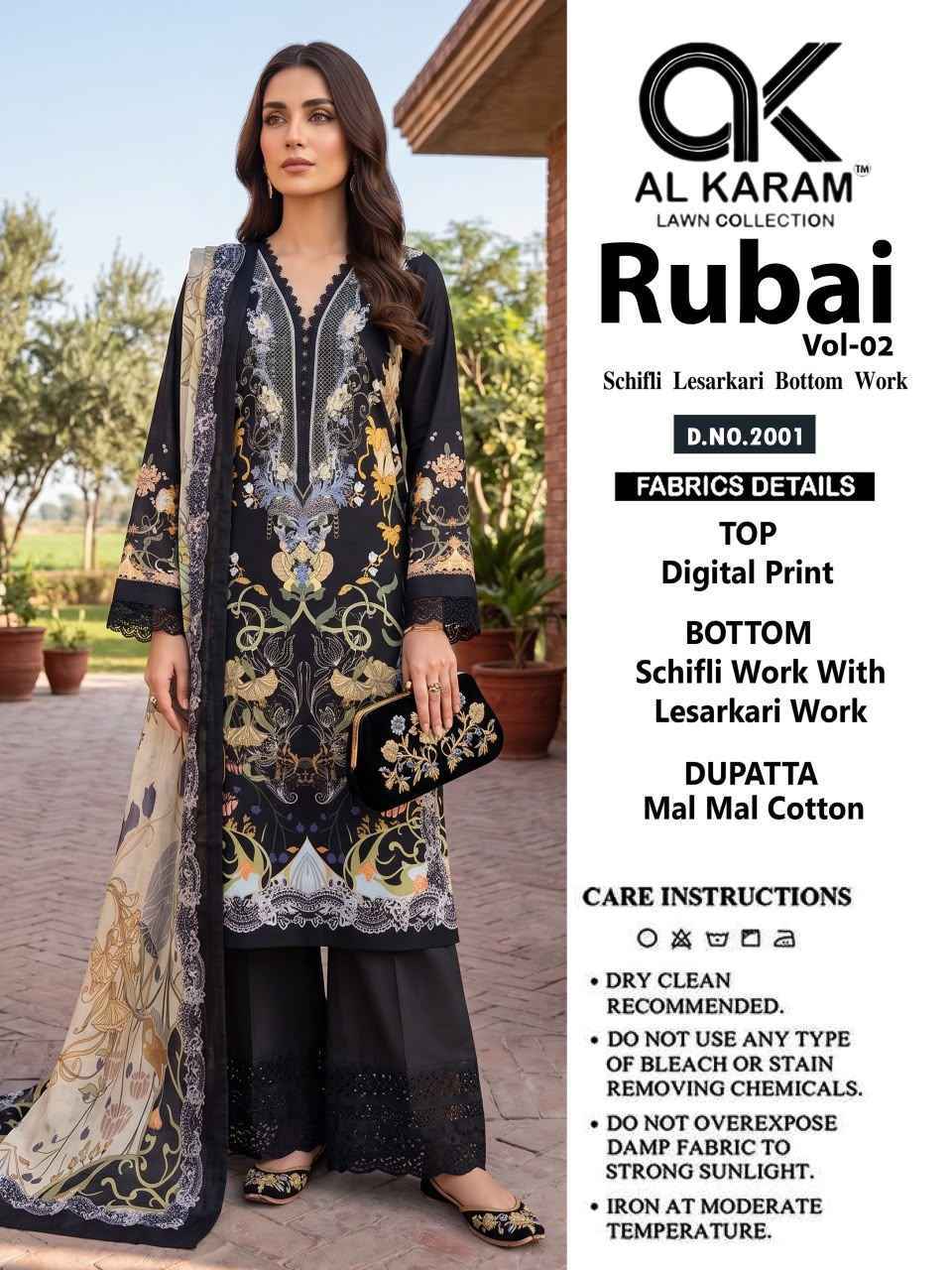 Al Karam Rubai Vol 2 Cotton Dress Material 6 pcs Catalogue