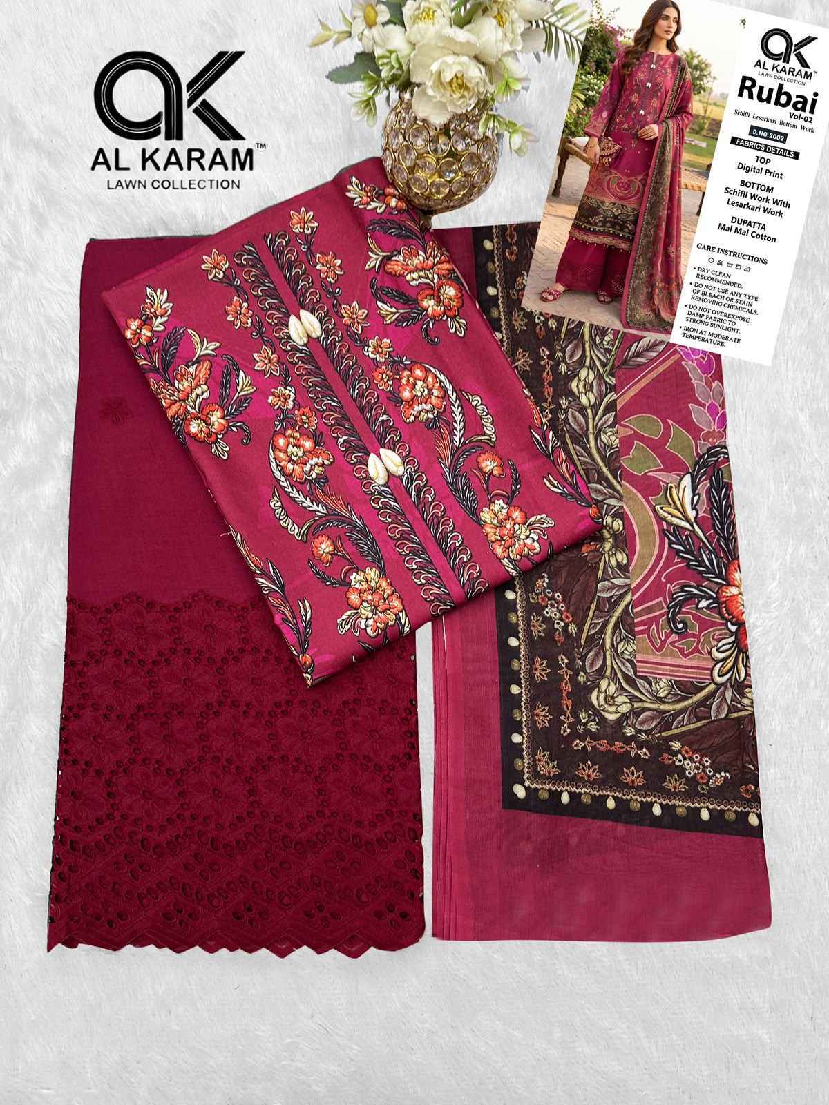 Al Karam Rubai Vol 2 Cotton Dress Material 6 pcs Catalogue