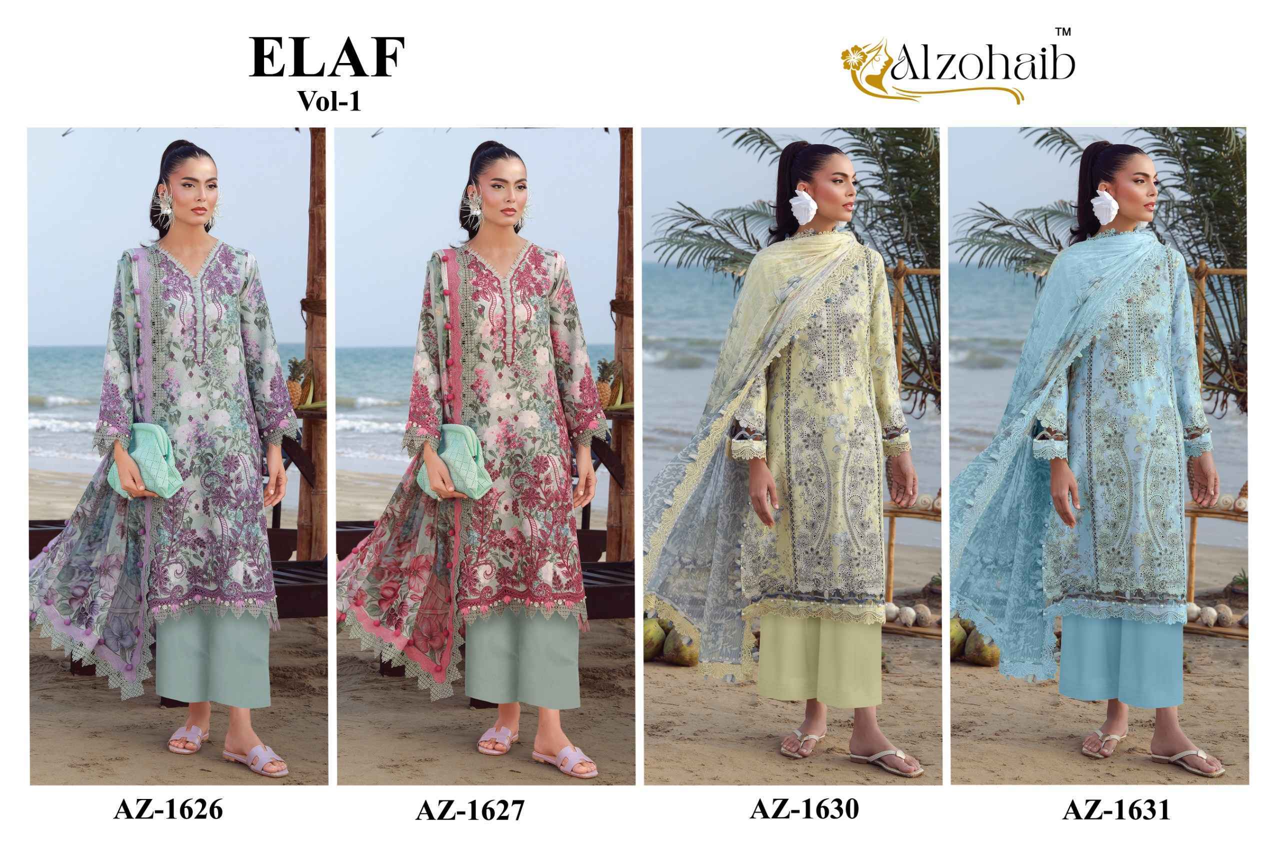 Al Zohaib Elaf Vol 1 Cotton Dress Material 4 pcs Catalogue