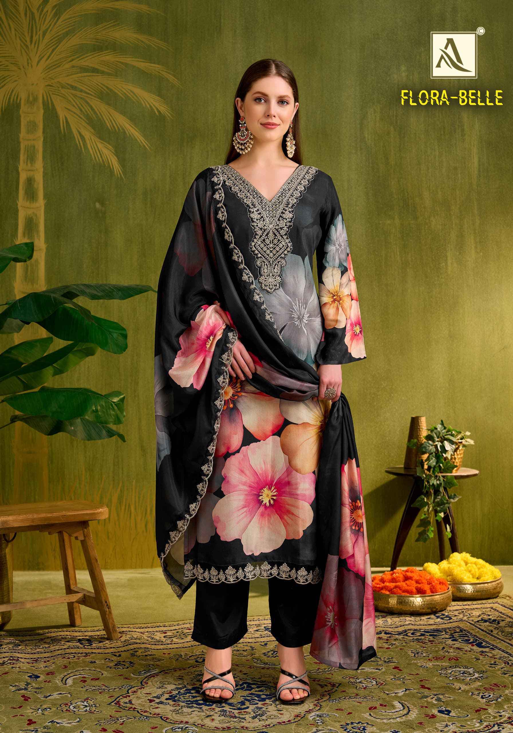 Alok Flora Belle Maslin Dress Material 6 pcs Catalogue