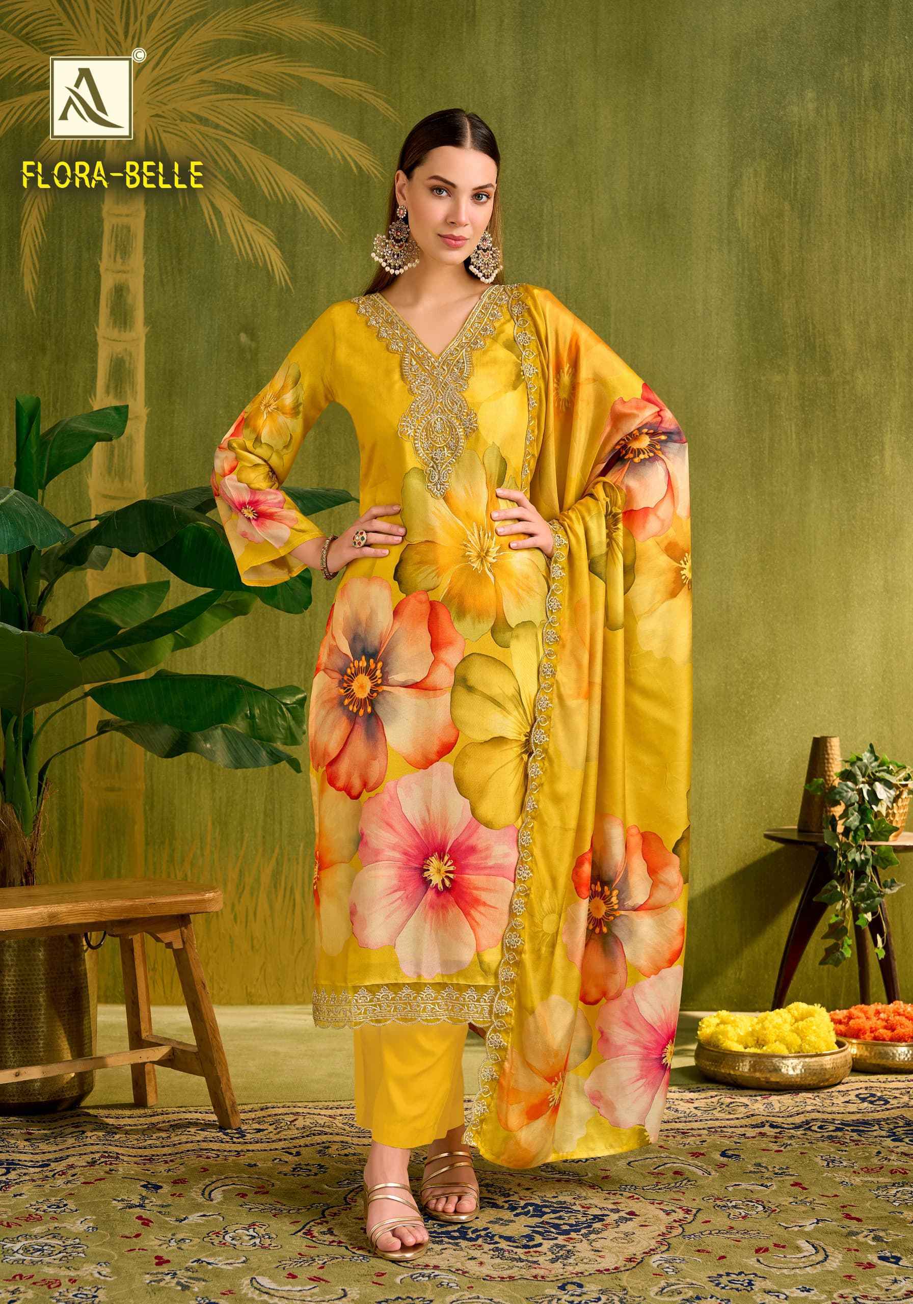 Alok Flora Belle Maslin Dress Material 6 pcs Catalogue