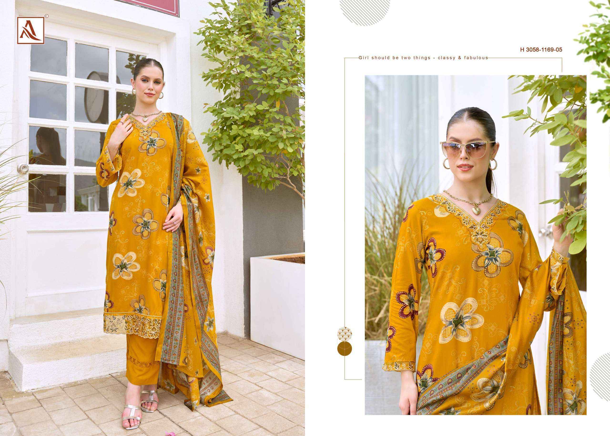 Alok Turkish Edition 19 Viscose Reyon Dress Material 6 pcs Catalogue