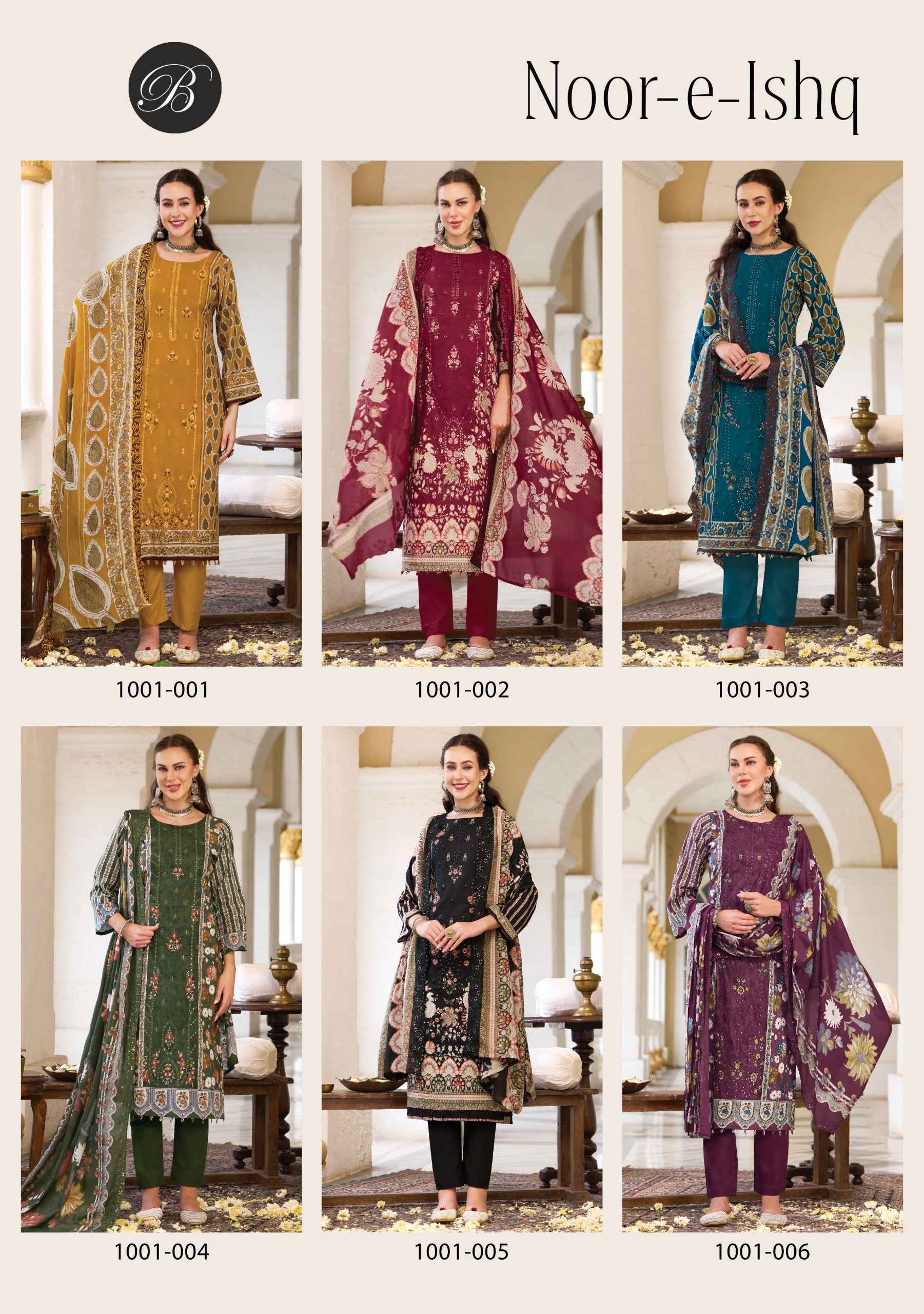 Belliza Noor E Ishq Cotton Dress Material 6 pcs Catalogue