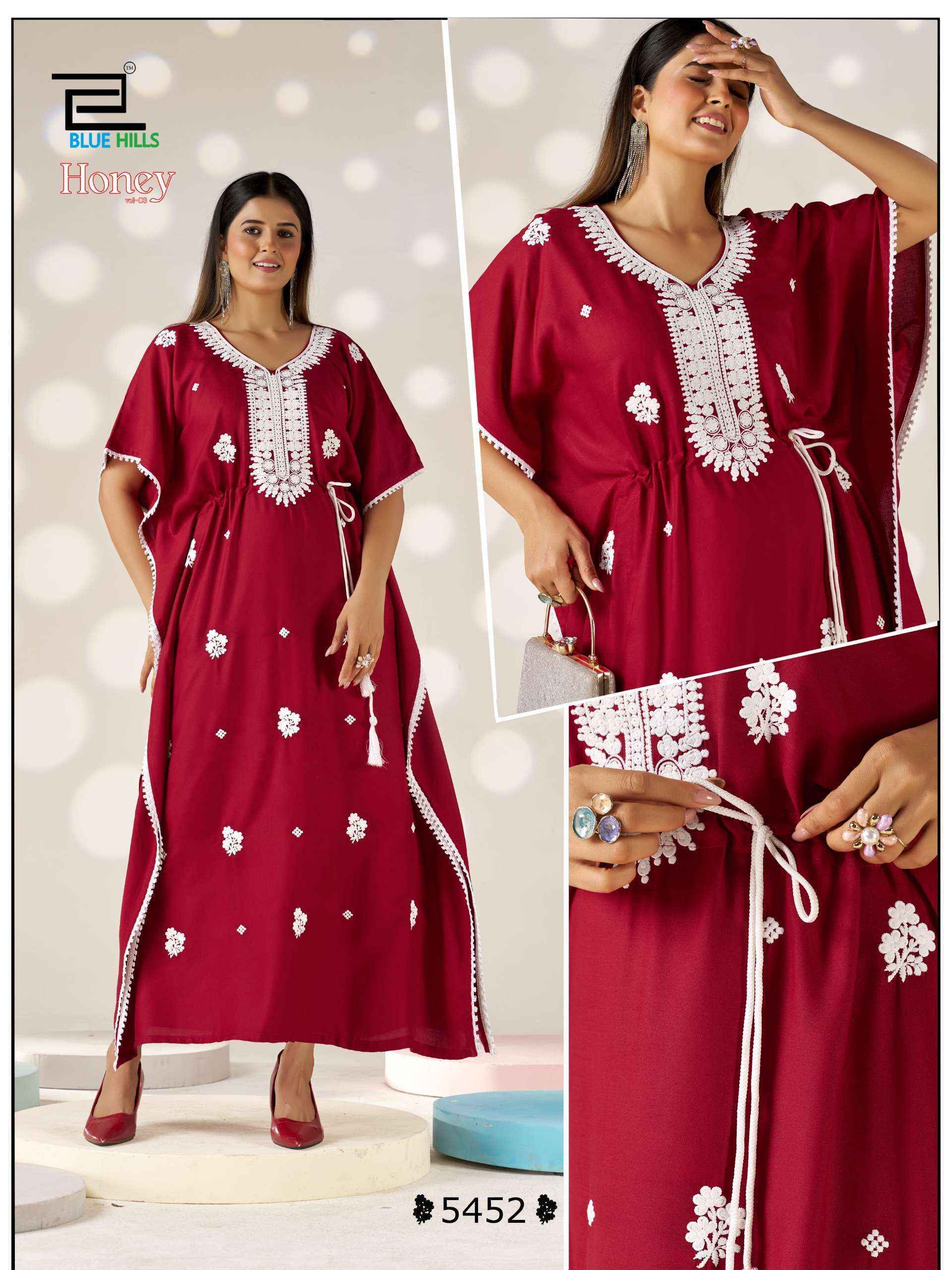 Blue Hills Honey Vol 3 Rayon Kaftan Kurti 5 pcs Catalogue