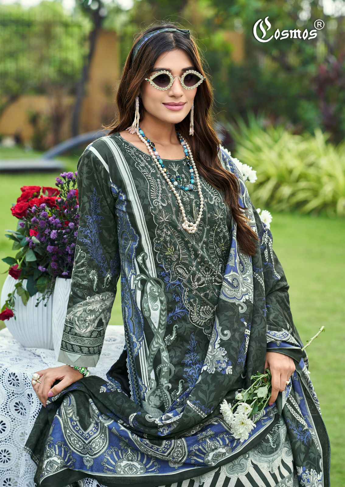 Cosmos Jazmin Vol 4 Lawn Cotton Dress Material 6 pcs Catalogue