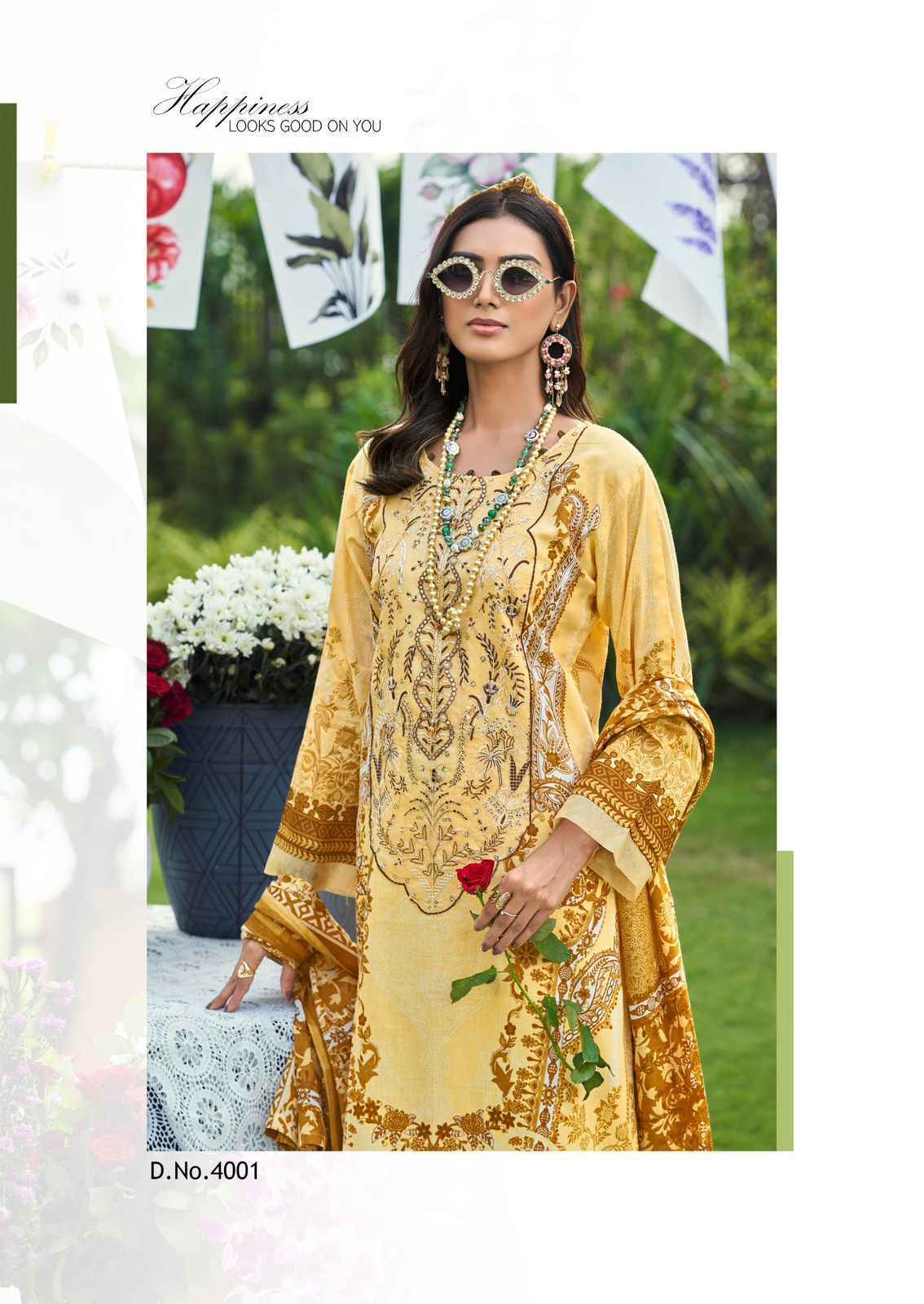 Cosmos Jazmin Vol 4 Lawn Cotton Dress Material 6 pcs Catalogue