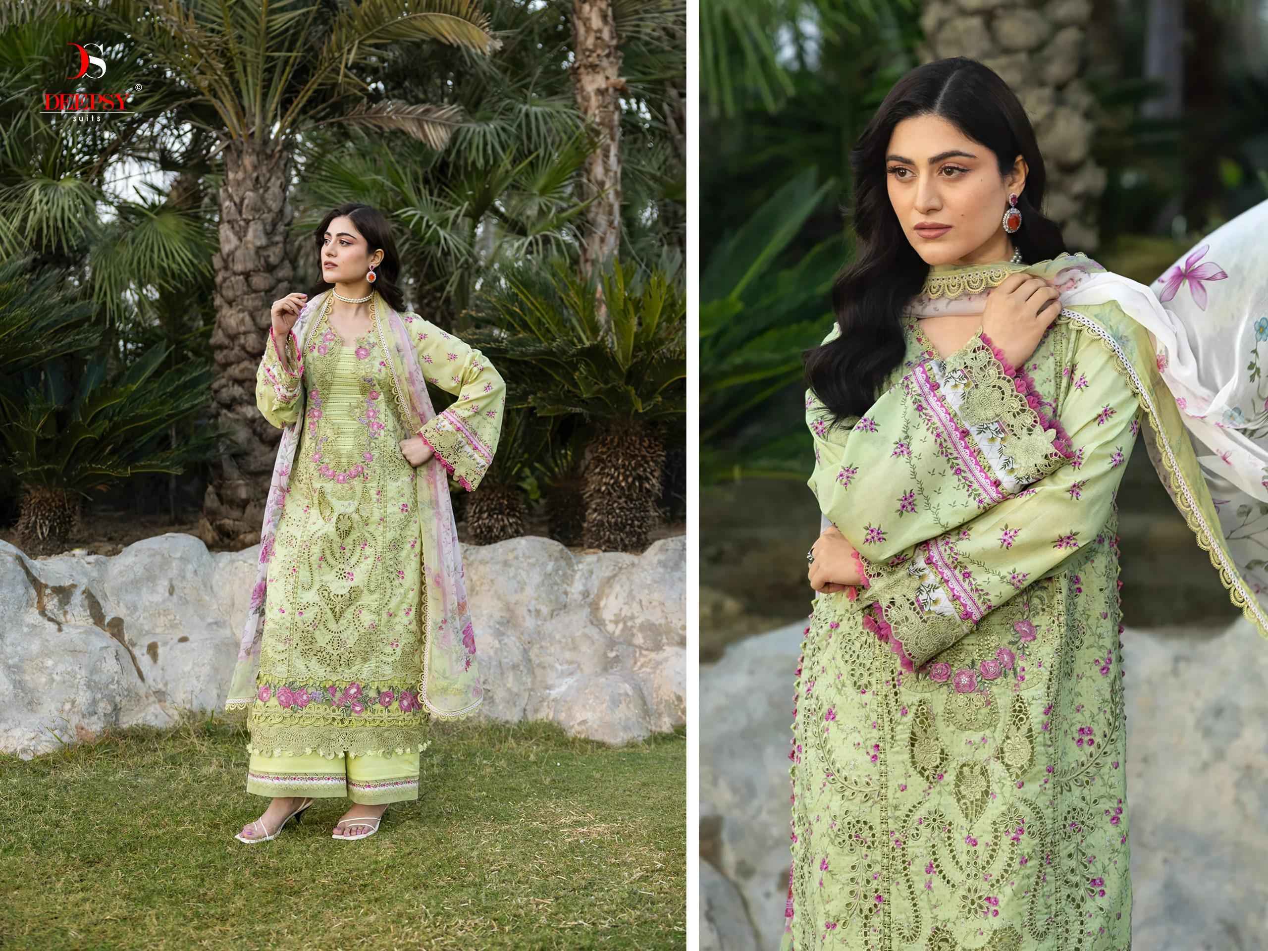 Deepsy Elaf Chikankari Vol 2 Cotton Dress Material 8 pcs Catalogue