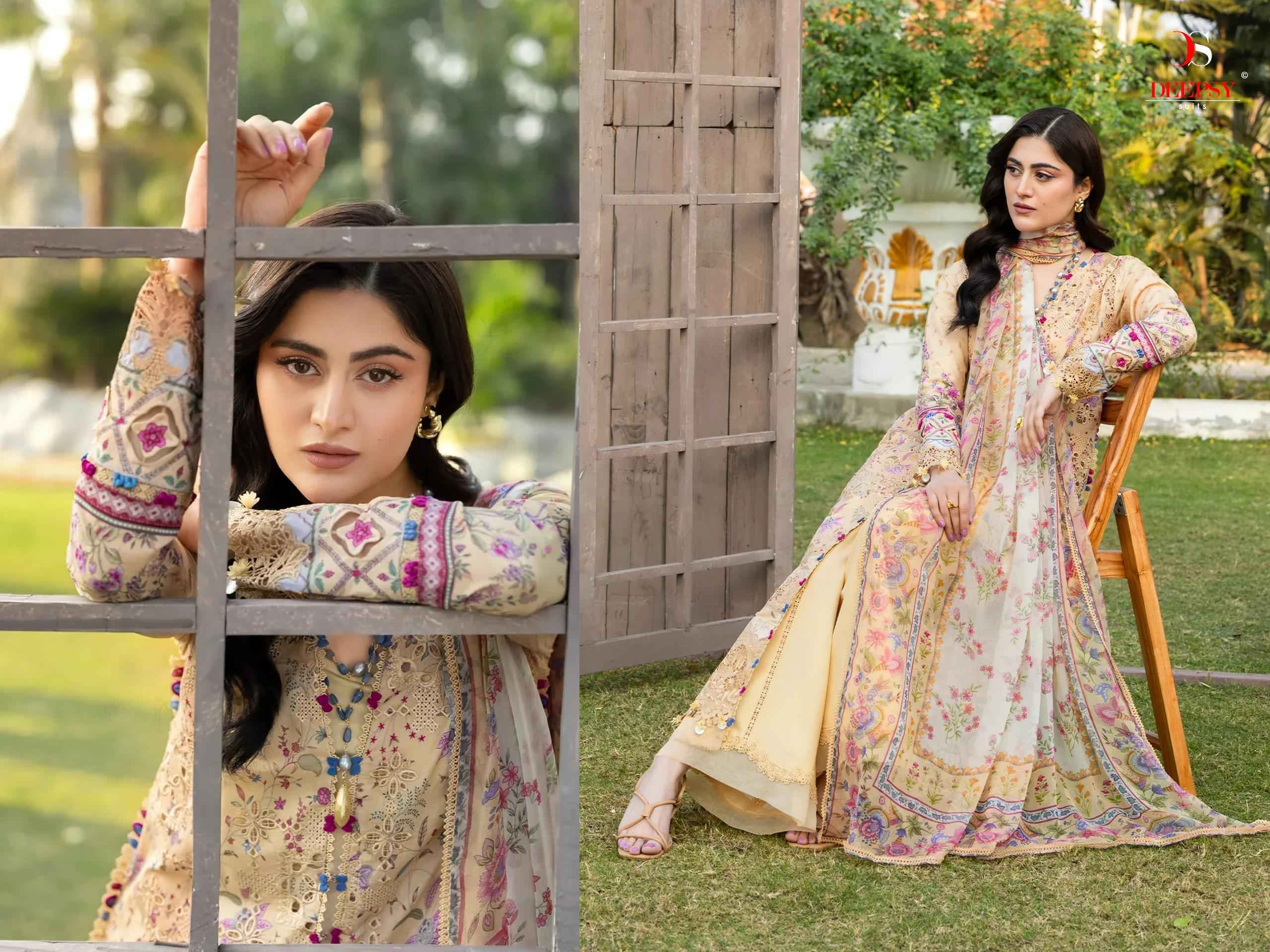 Deepsy Elaf Chikankari Vol 2 Cotton Dress Material 8 pcs Catalogue