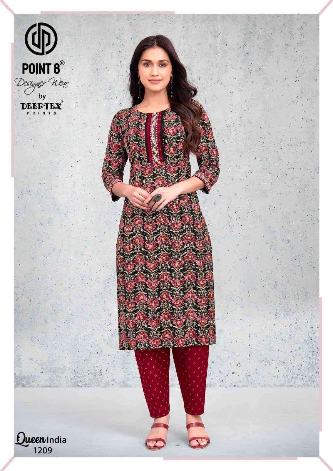 Deeptex Queen India Vol 12 Cotton Kurti With Pant 10 pcs Catalogue
