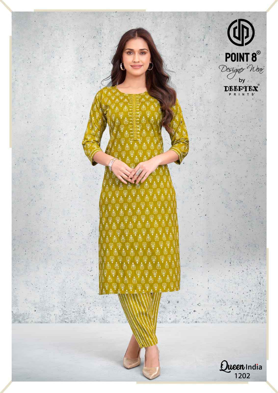 Deeptex Queen India Vol 12 Cotton Kurti With Pant 10 pcs Catalogue