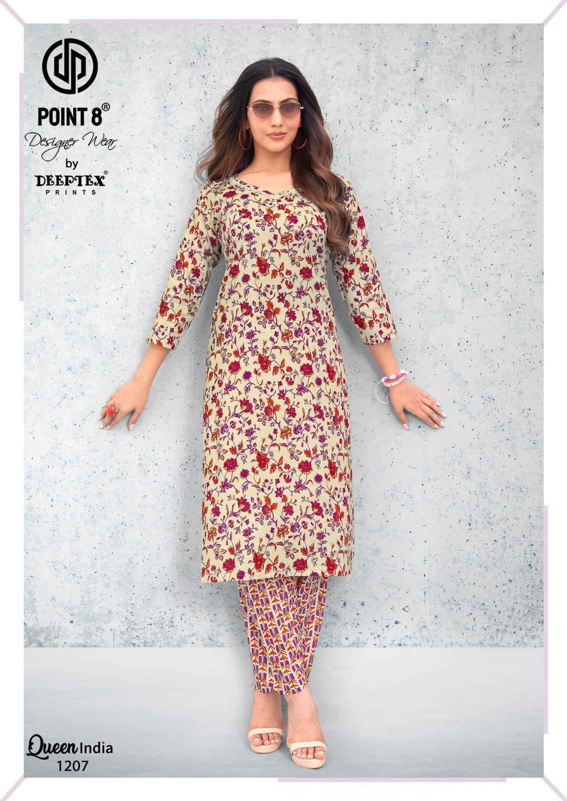 Deeptex Queen India Vol 12 Cotton Kurti With Pant 10 pcs Catalogue
