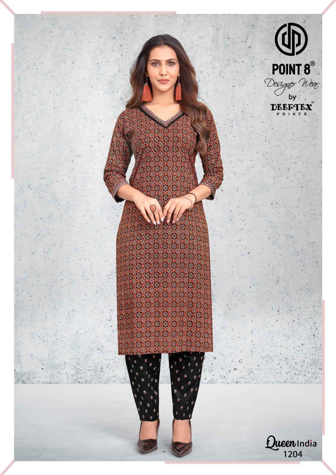 Deeptex Queen India Vol 12 Cotton Kurti With Pant 10 pcs Catalogue