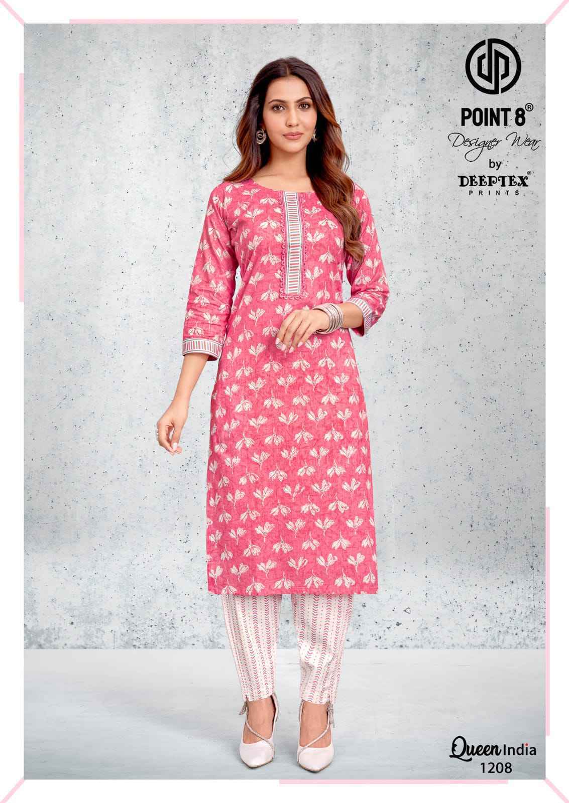 Deeptex Queen India Vol 12 Cotton Kurti With Pant 10 pcs Catalogue