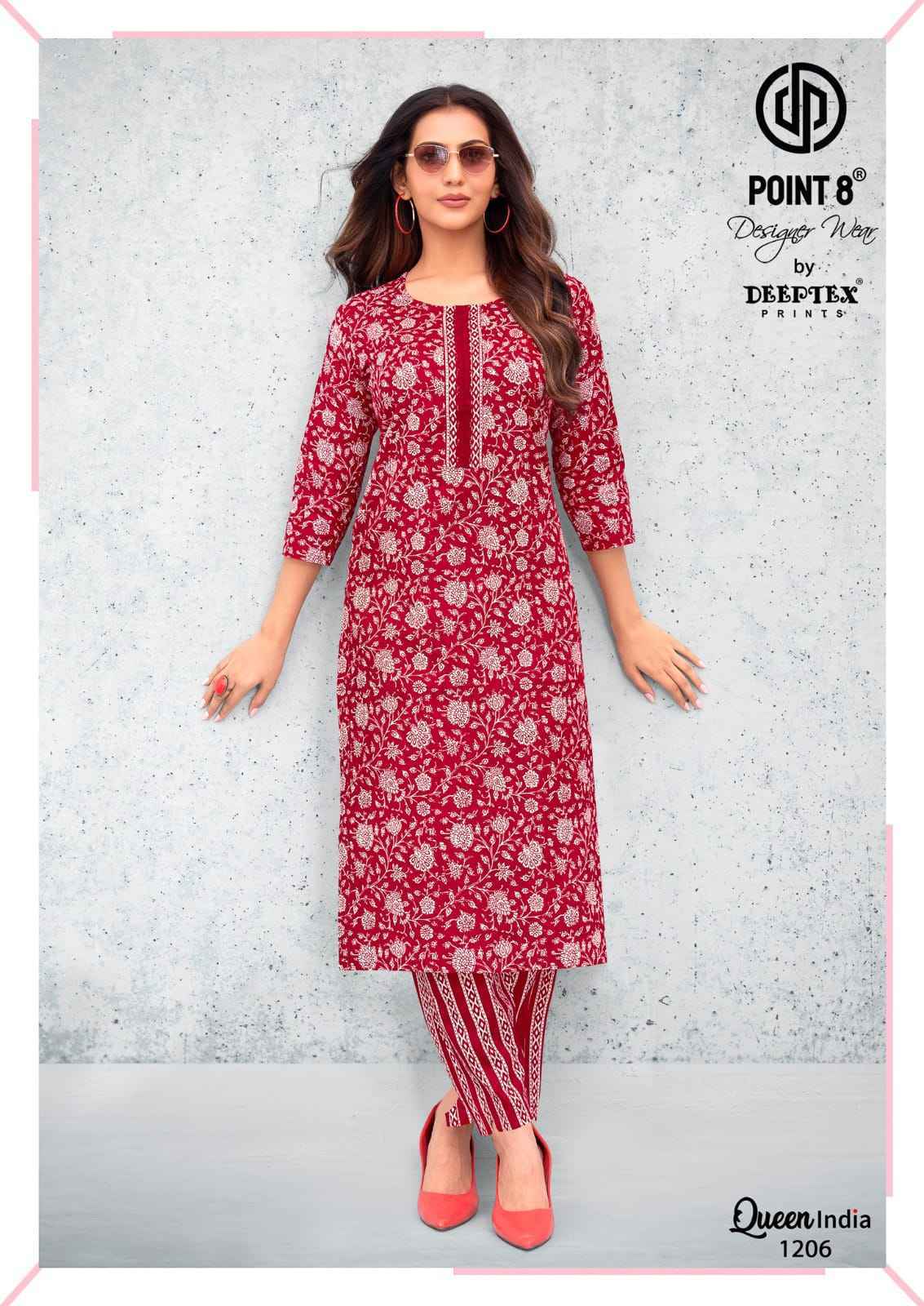 Deeptex Queen India Vol 12 Cotton Kurti With Pant 10 pcs Catalogue