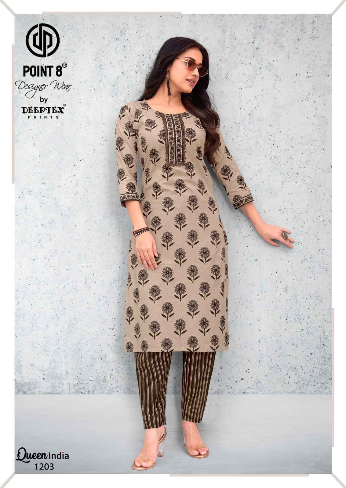 Deeptex Queen India Vol 12 Cotton Kurti With Pant 10 pcs Catalogue
