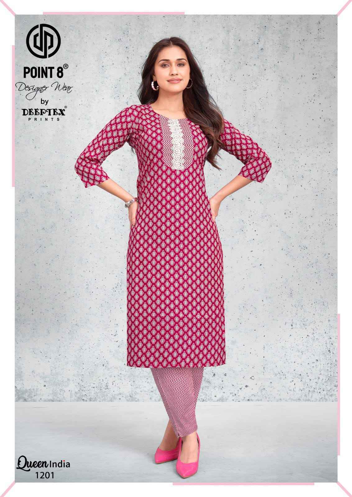 Deeptex Queen India Vol 12 Cotton Kurti With Pant 10 pcs Catalogue