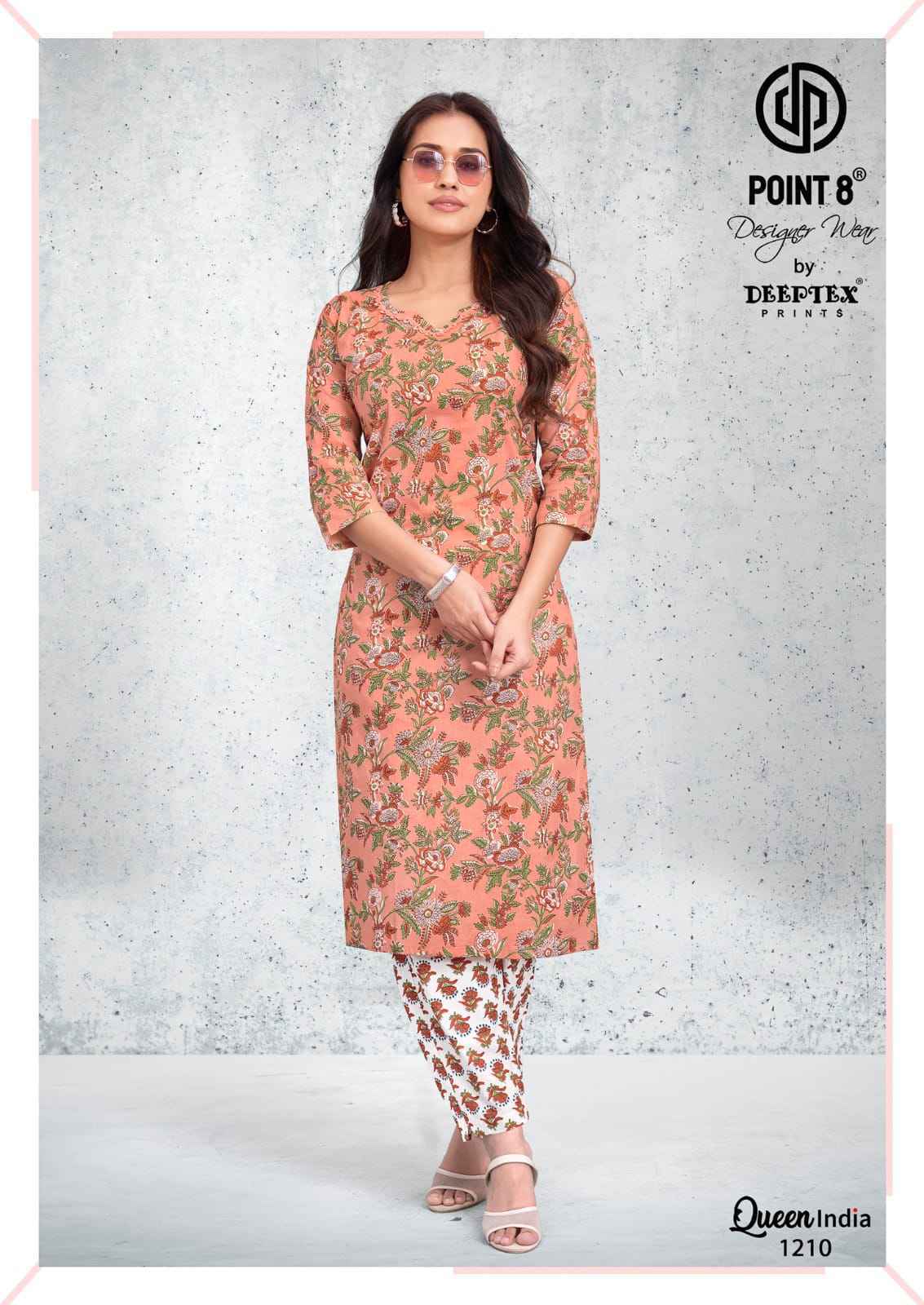 Deeptex Queen India Vol 12 Cotton Kurti With Pant 10 pcs Catalogue