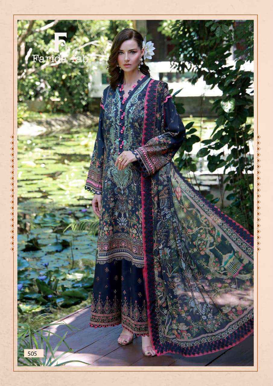 Farida Fab Elaaf Vol 5 Cotton Dress Material 6 pcs Catalogue