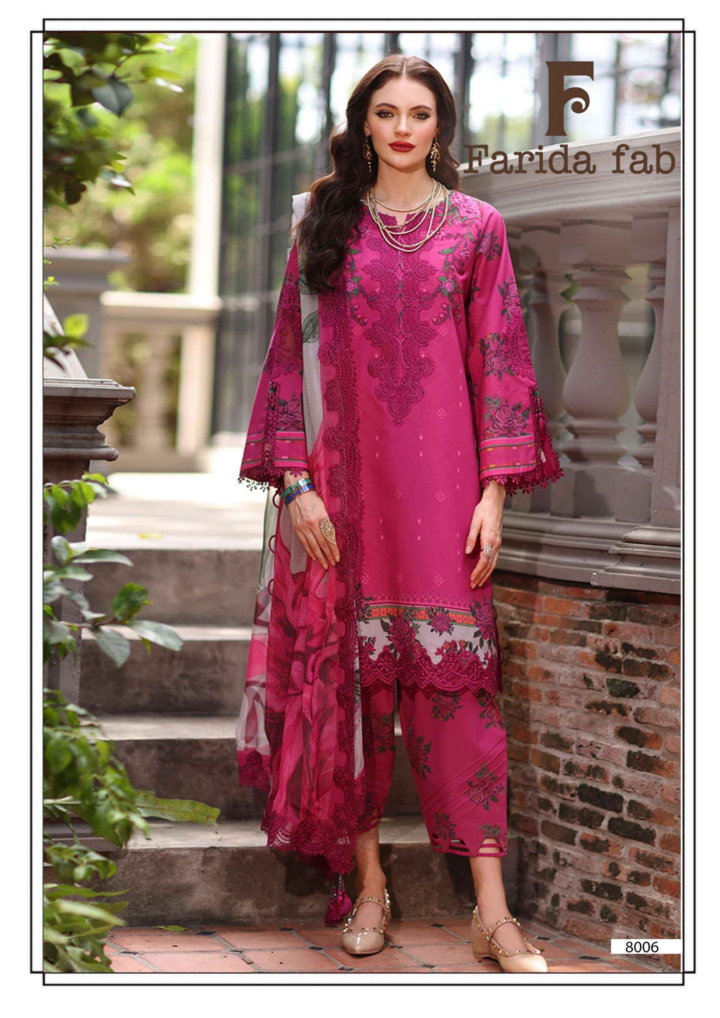 Farida Fab Ramsha Vol 8 Cotton Dress Material 6 pcs Catalogue