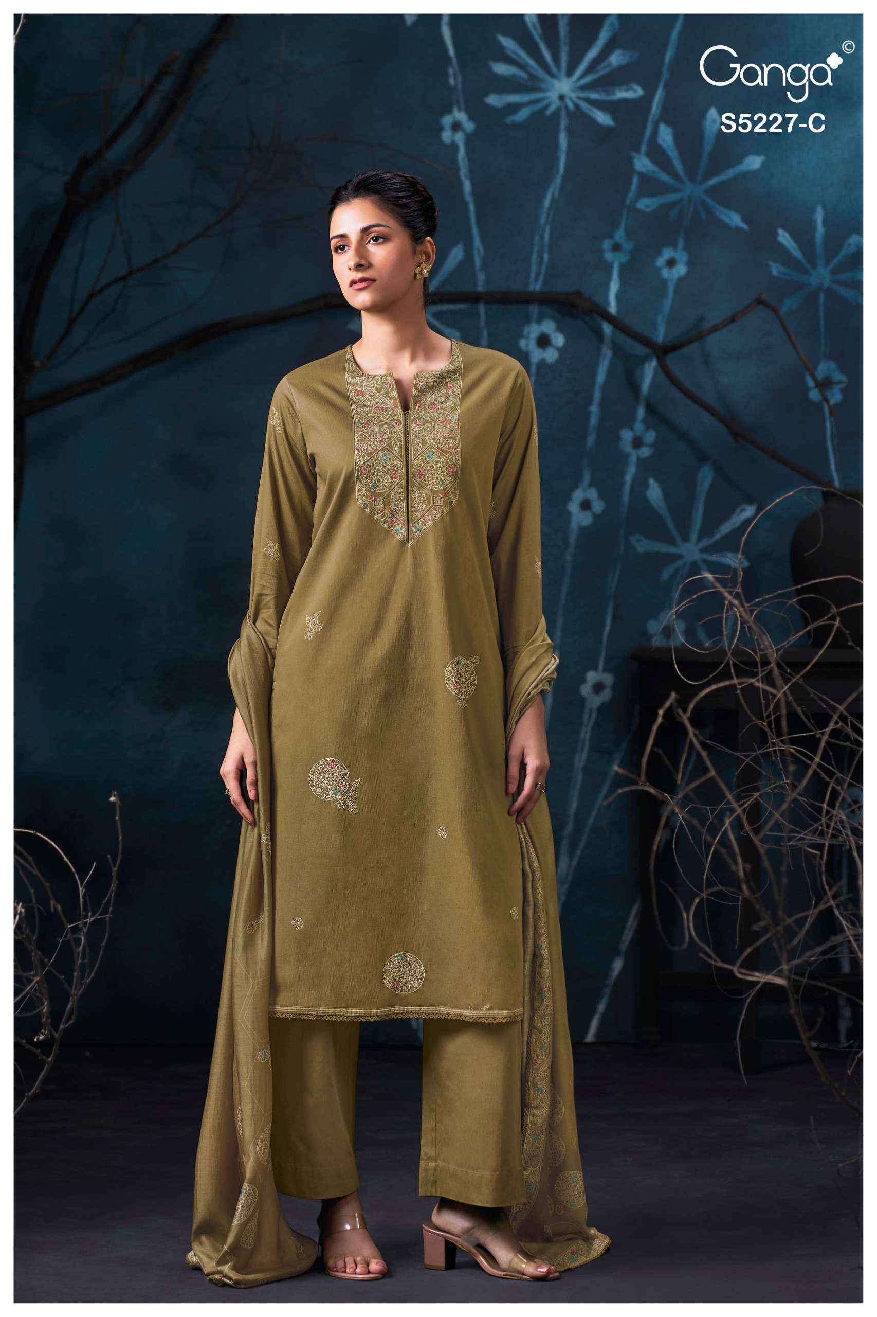 Ganga Mehak Cotton Dress Material 4 pcs Catalogue