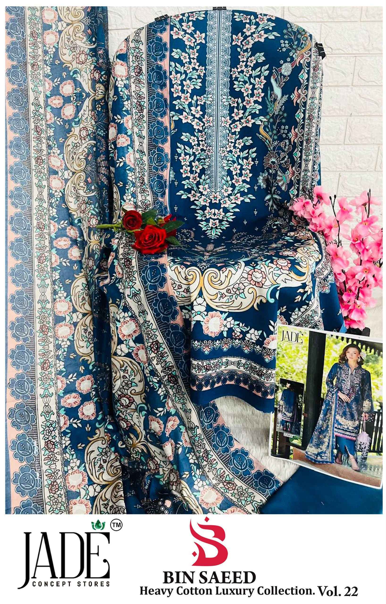Jade Bin Saeed Heavy Luxury Vol 22 Cotton Dress Material 6 pcs Catalogue
