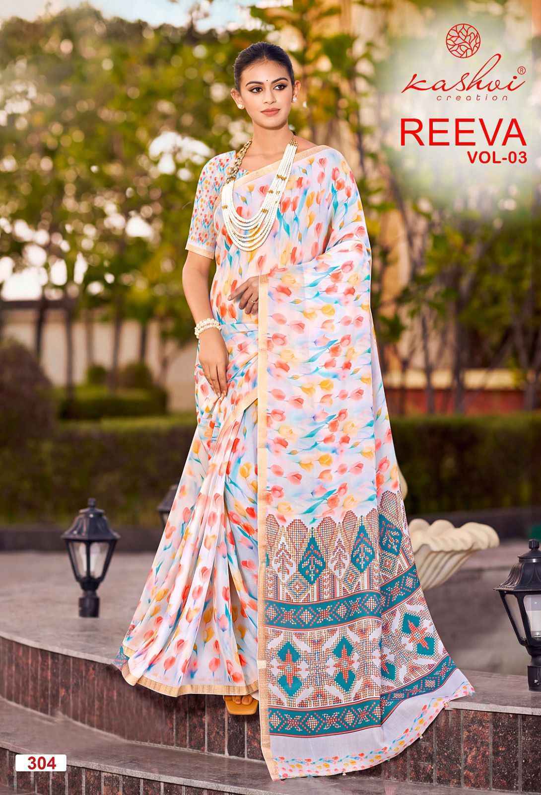 Kashvi Reeva Vol 3 Dull Moss Saree 8 pcs Catalogue