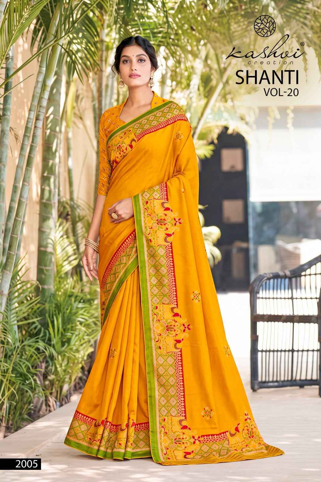 Kashvi Shanti Vol 20 Moss Foil Saree 8 pcs Catalogue