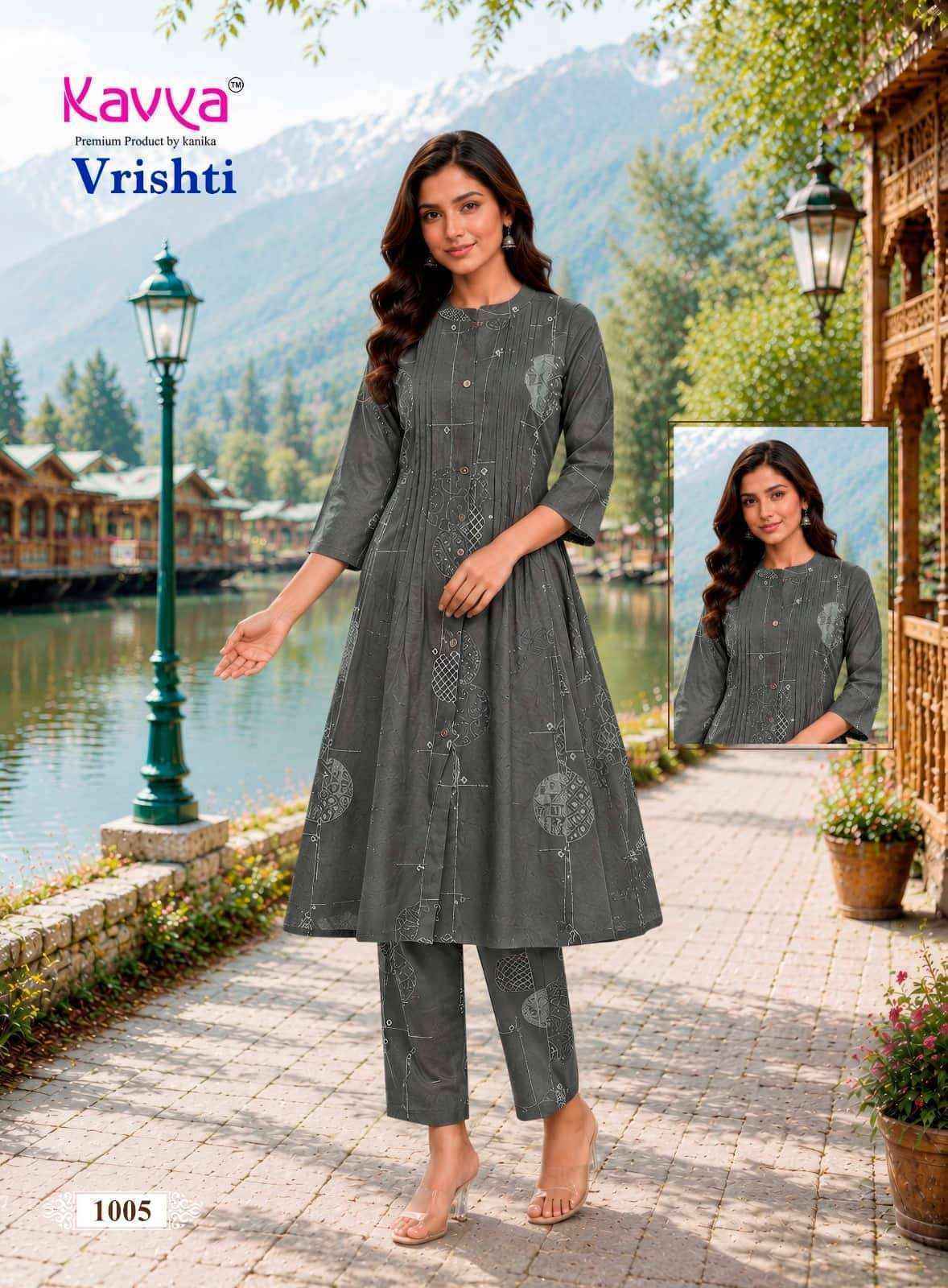 Kavya Vrishti Vol 1 Rayon Kurti With Bottom 10 pcs Catalogue
