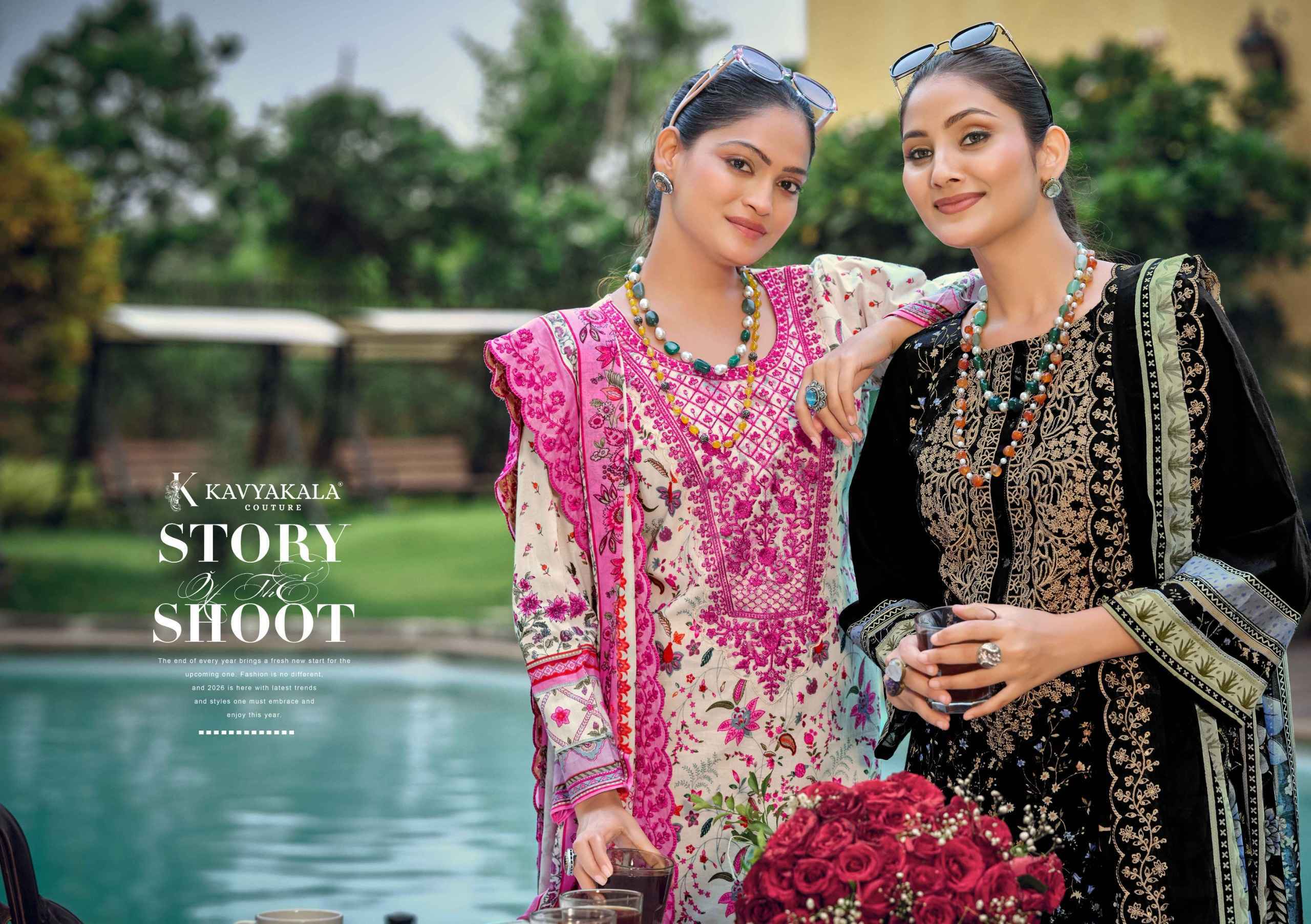 Kavyakala Mahnoor Lawn Cotton Dress Material 6 pcs Catalogue