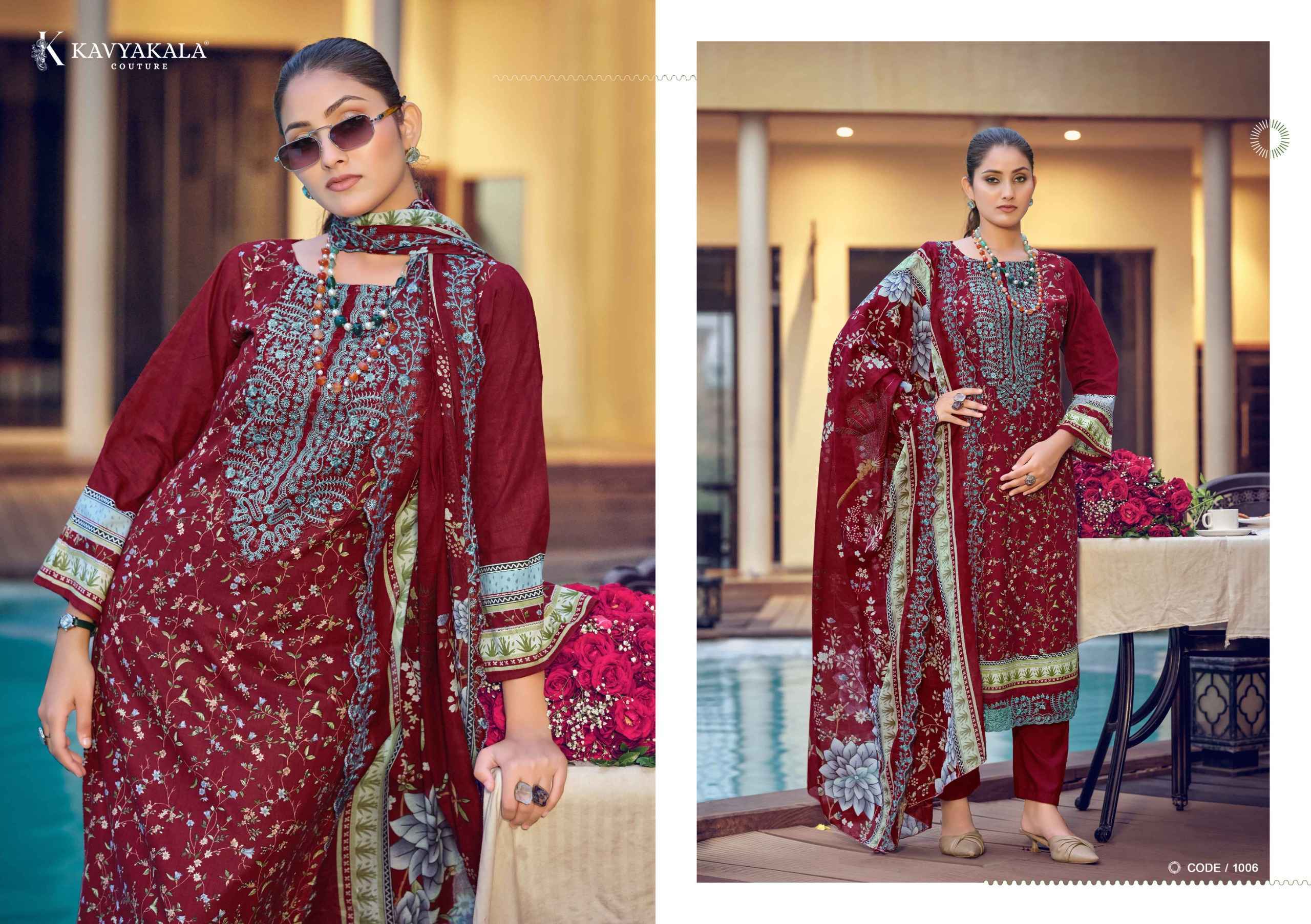 Kavyakala Mahnoor Lawn Cotton Dress Material 6 pcs Catalogue