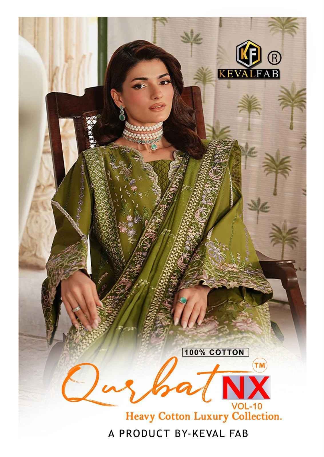 Keval Fab Qurbat Nx Vol 10 Readymade Cotton Dress 6 pc Cataloge