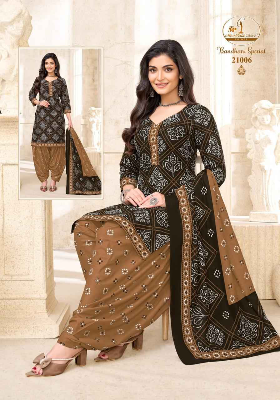 Miss World Choice Bandhni Special Vol 21 Readymade Cotton Dress 10 pcs Catalogue