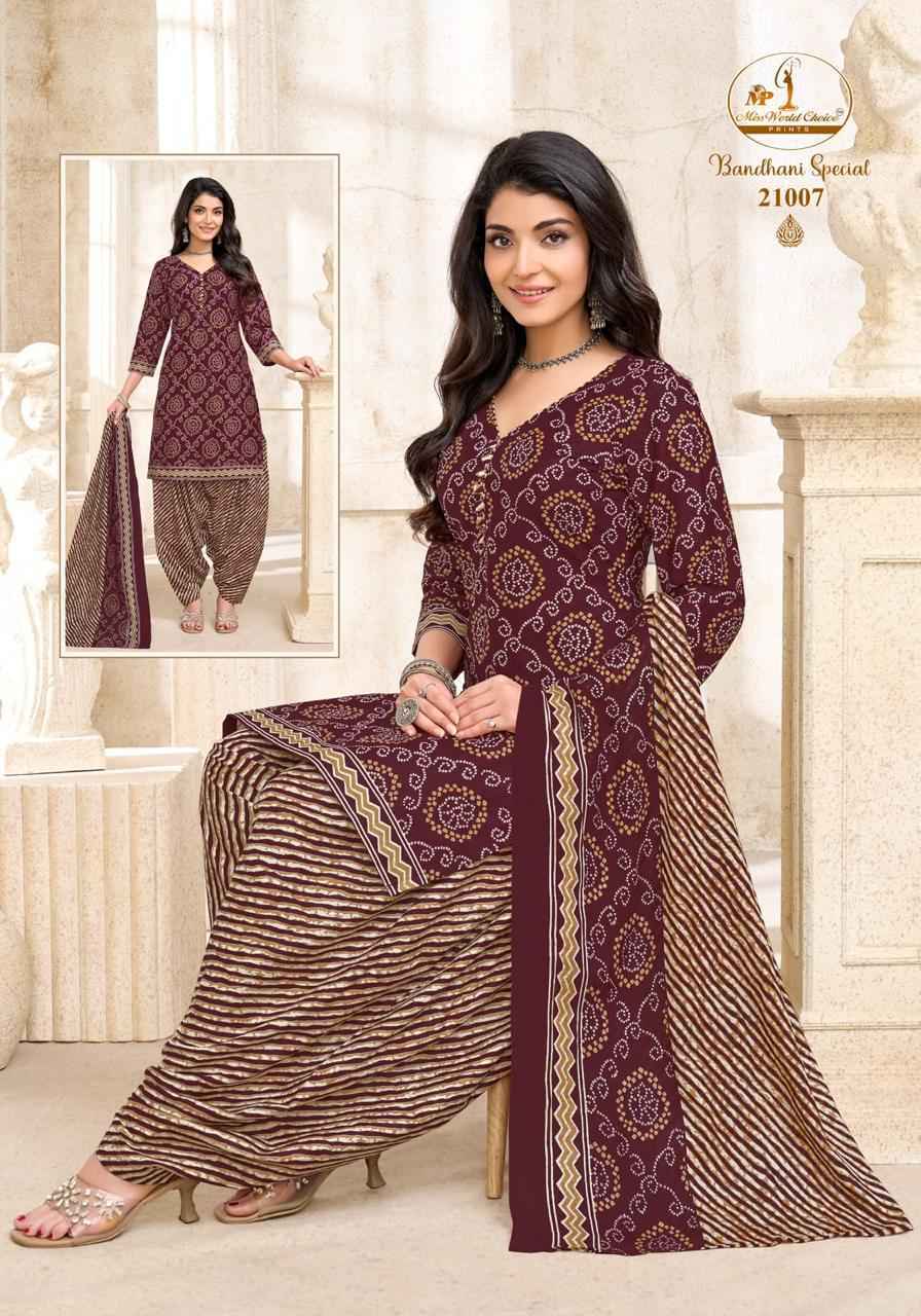 Miss World Choice Bandhni Special Vol 21 Readymade Cotton Dress 10 pcs Catalogue