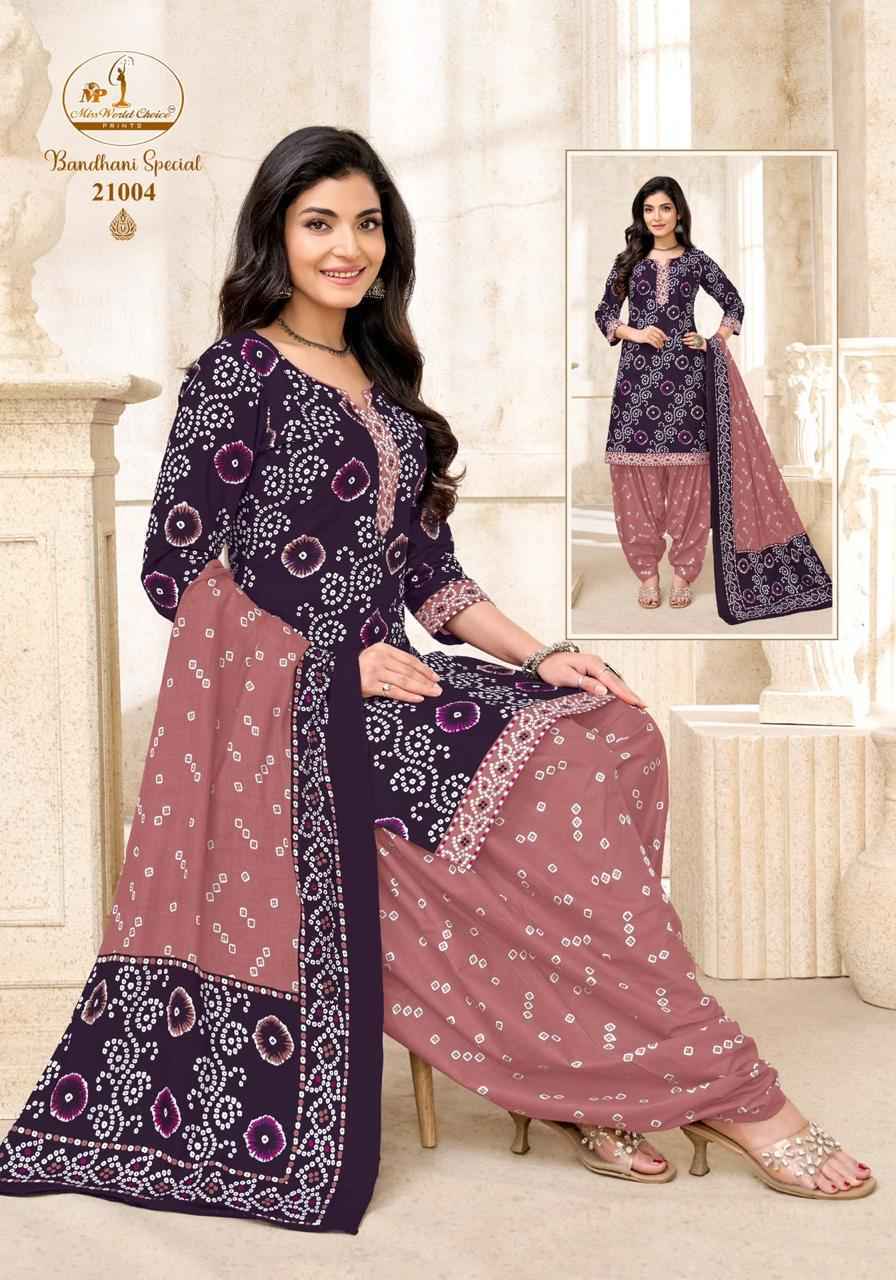 Miss World Choice Bandhni Special Vol 21 Readymade Cotton Dress 10 pcs Catalogue