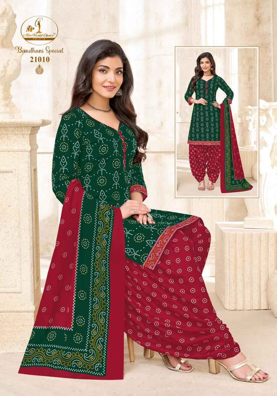 Miss World Choice Bandhni Special Vol 21 Readymade Cotton Dress 10 pcs Catalogue