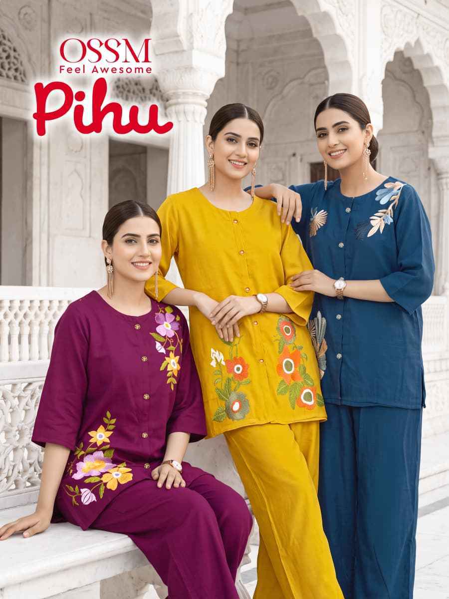 Ossm Pihu Mul Chanderi Co Ord Set 6 pcs Catalogue