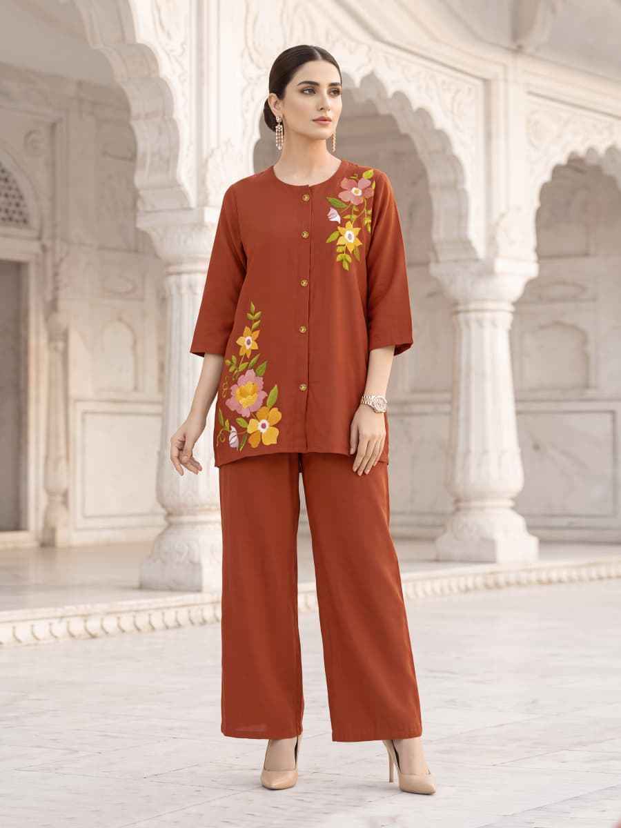 Ossm Pihu Mul Chanderi Co Ord Set 6 pcs Catalogue
