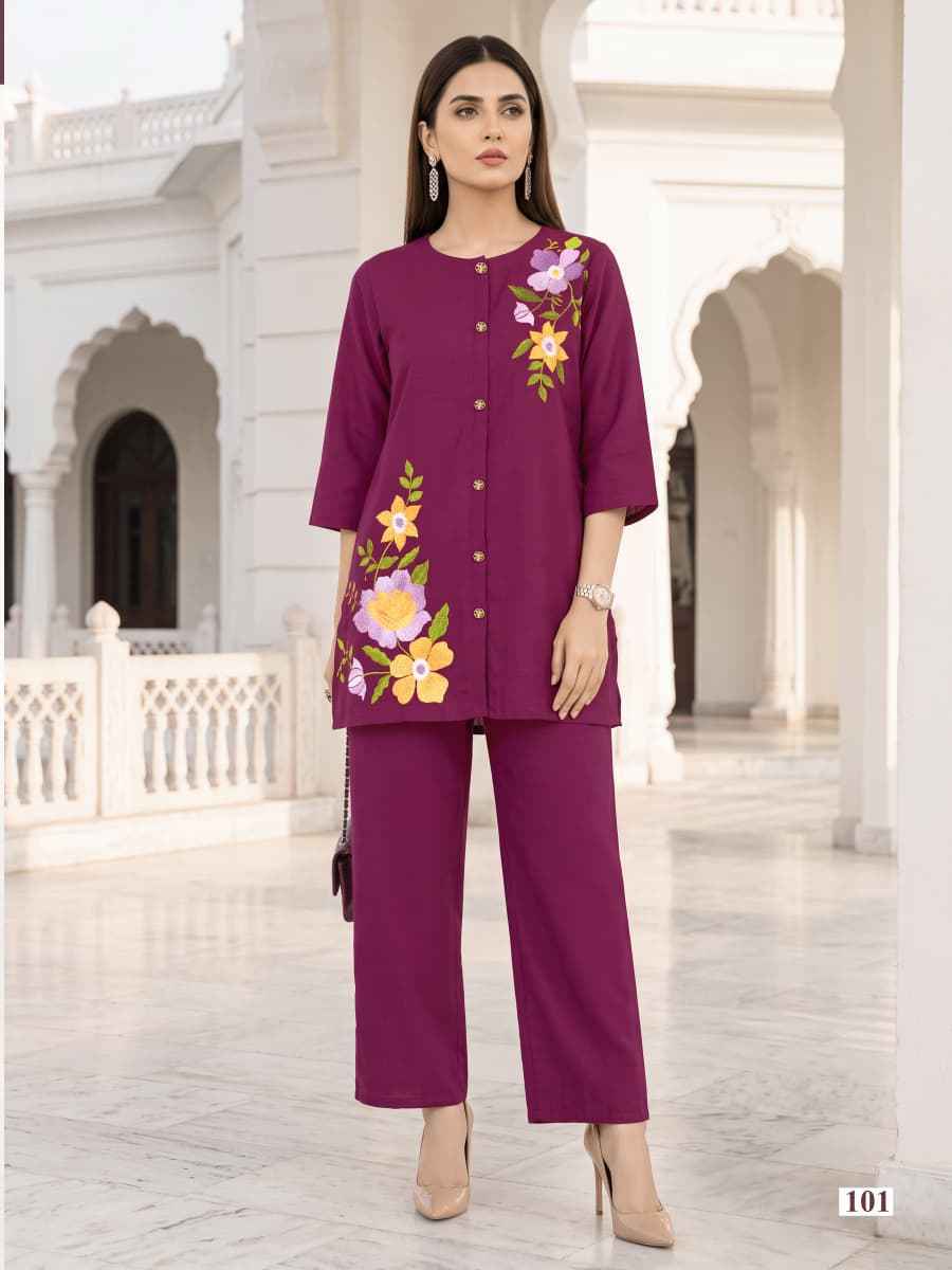 Ossm Pihu Mul Chanderi Co Ord Set 6 pcs Catalogue